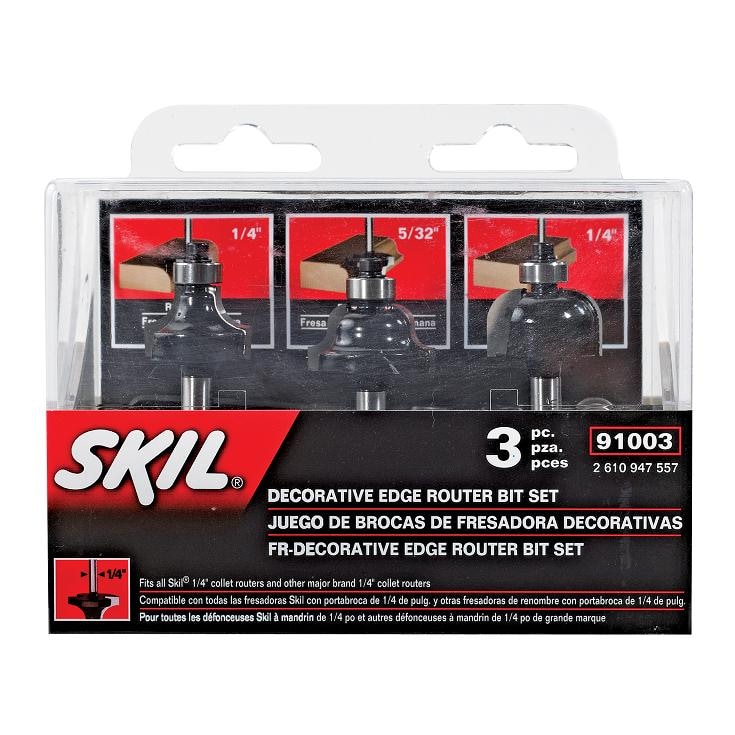 SKIL 91003 3-Piece Carbide-tipped Router Bit Set