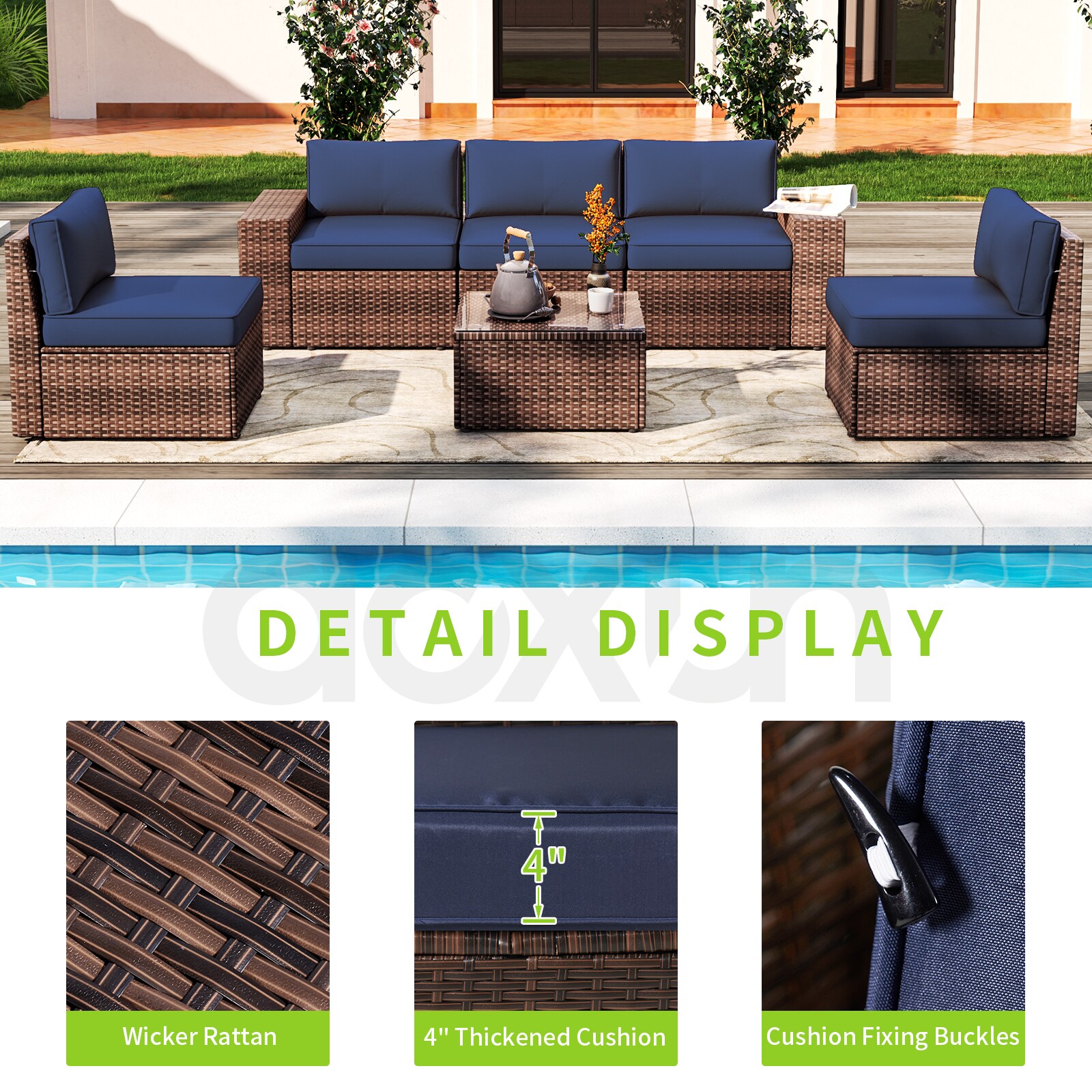 AOXUN G12039BUAB-PCS6 Patio-Conversation-Sets - View #3