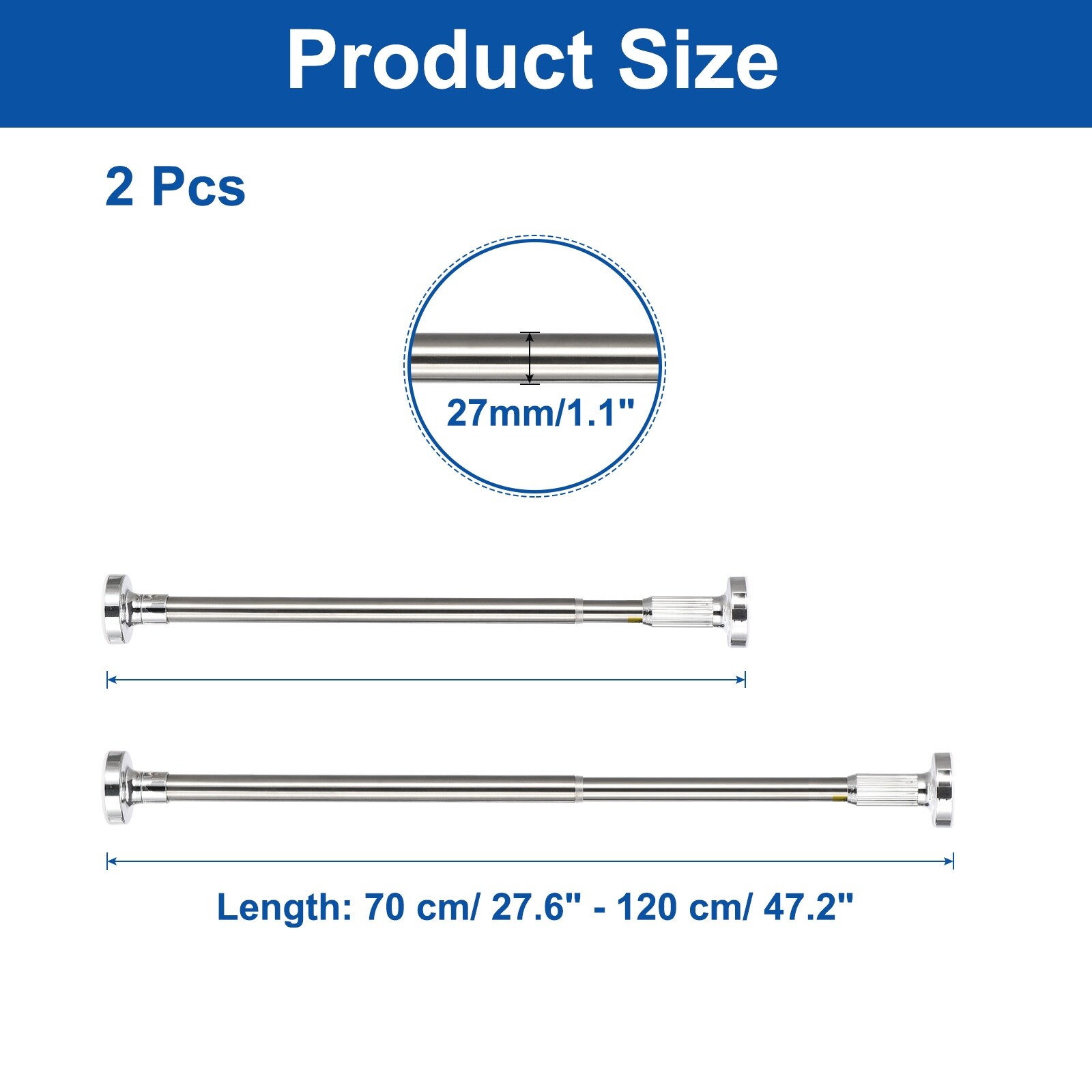 Unique Bargains 664694308523 Shower-Rods - View #2