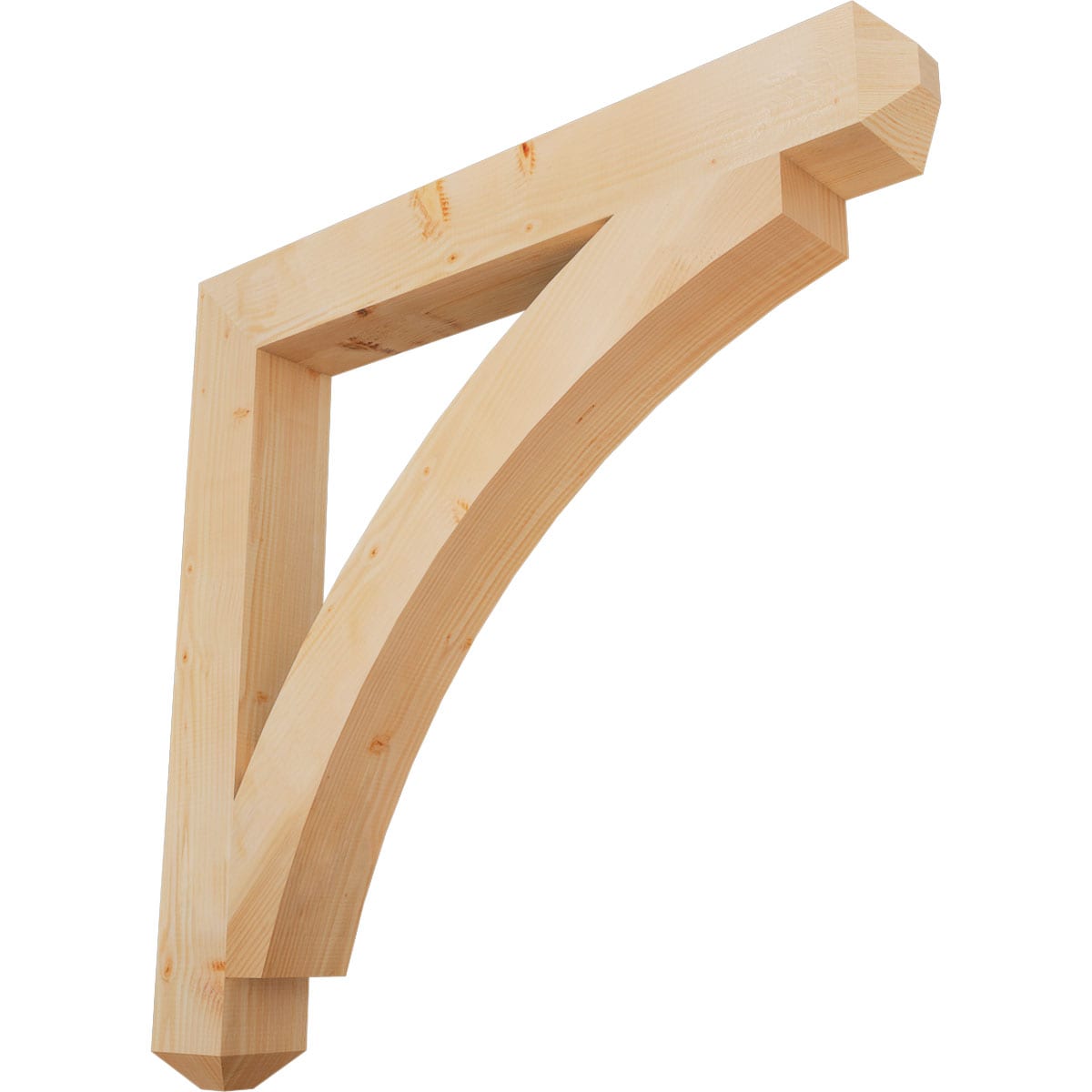 Ekena Millwork BKT06X48X48THR04SDF Thorton craftsman smooth 5-1/2-in x 48-in x 48-in Douglas fir Brown Wood Standard bracket