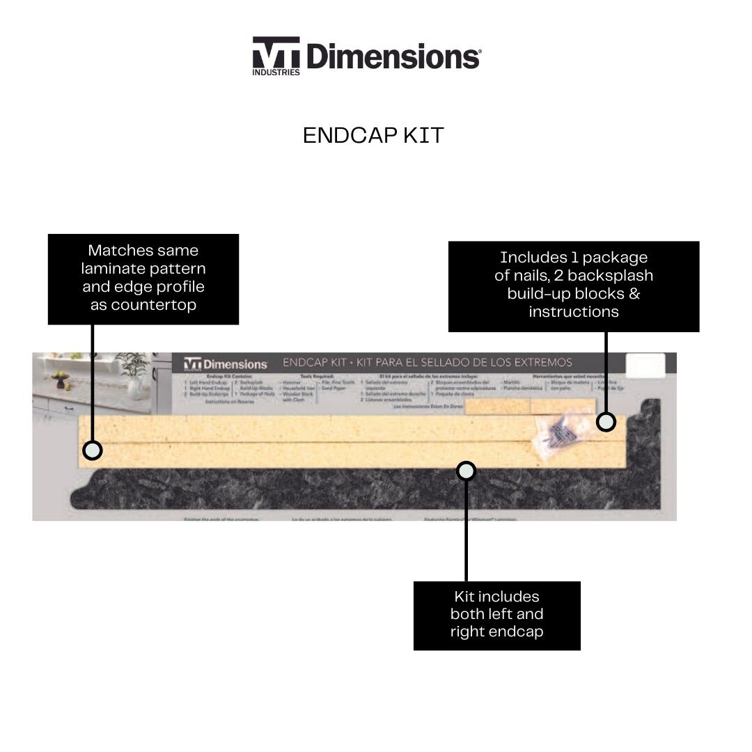 VT Dimensions 7.5-in W x 28-in H x 0.75-in D Midnight Stone- Etchings  Waterfall Kitchen Countertop End Cap in the Kitchen Countertop End Caps  department at