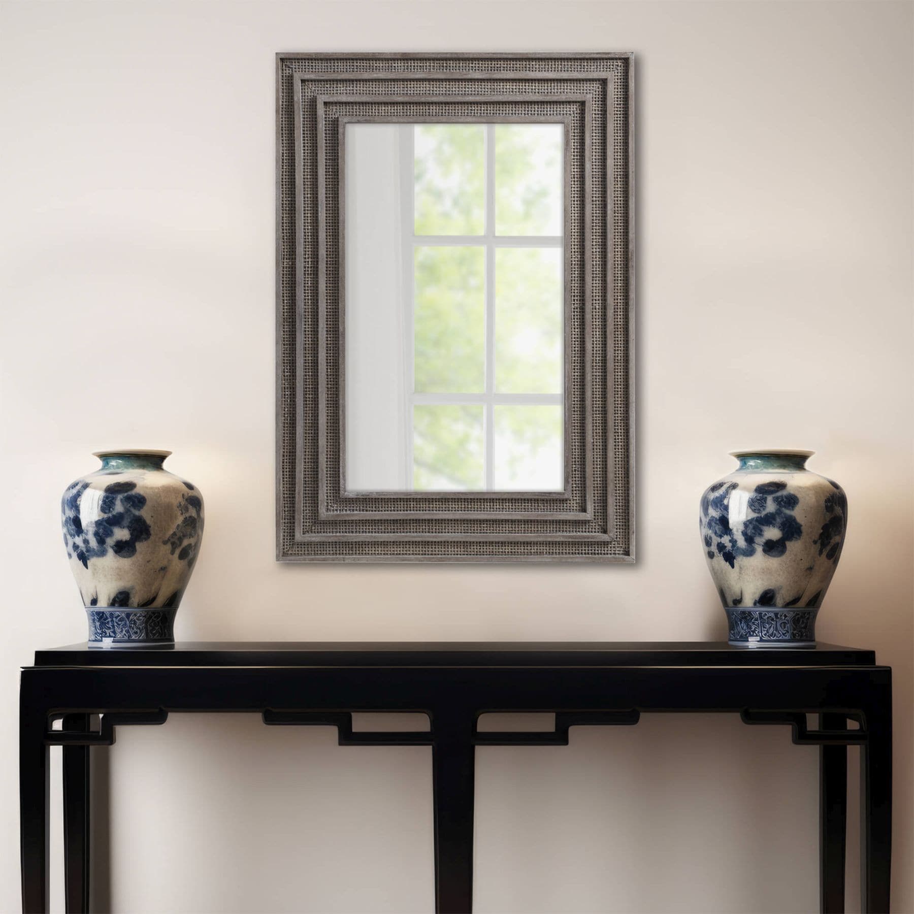 Blisstyle PREMIUM 24-in x 34-in Polished Rectangle Bathroom Vanity Mirror ( Gray )