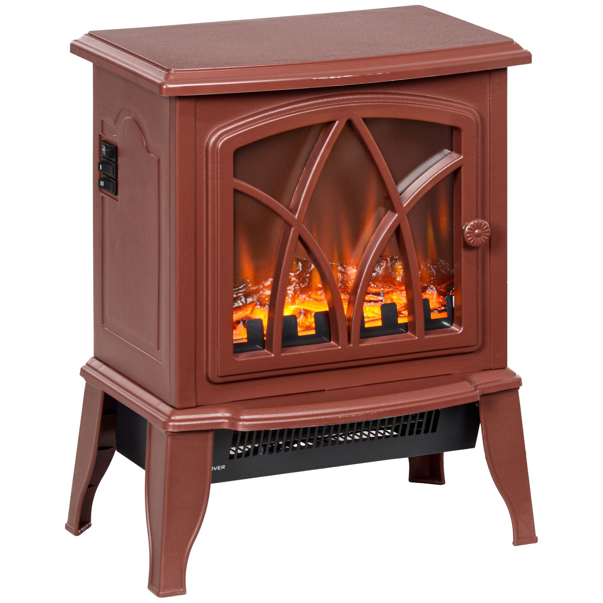 Mondawe MO-AB21044 15.7-in W Red Free standing Infrared quartz Flat wall Electric Fireplace