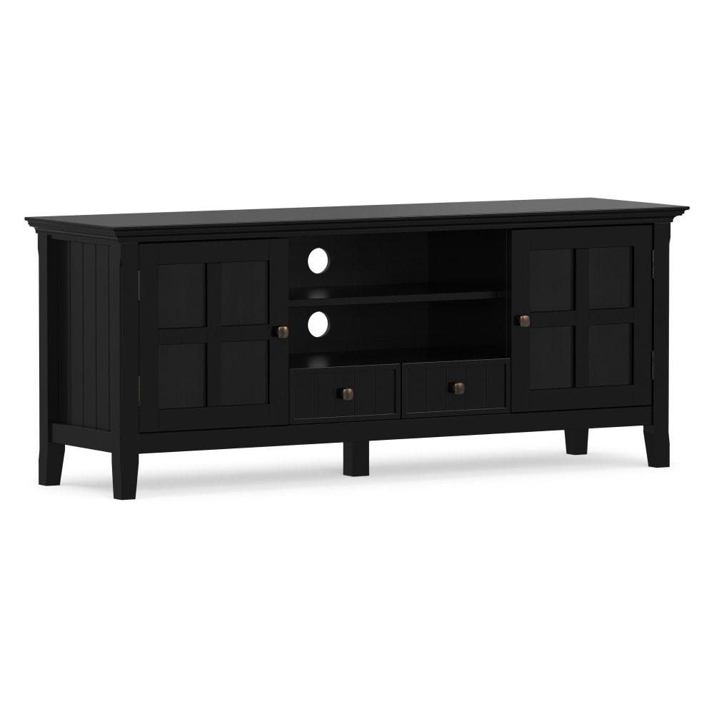 Simpli Home Acadian Transitional Black 60-in W TV stand ( Accommodates TVs up to 65-in )