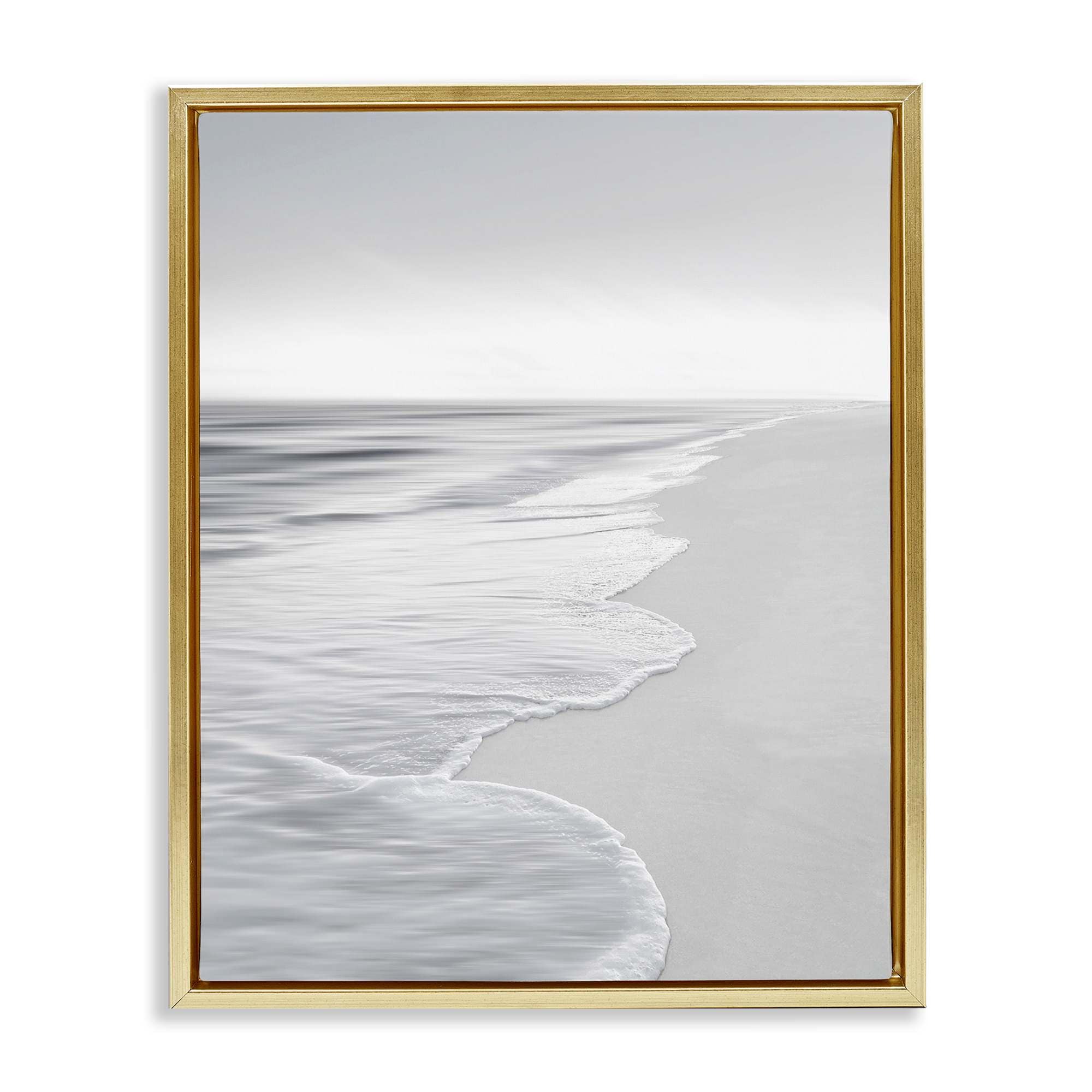 Stupell Industries BS-544-FFG-24X30 Foamy Beach Coast Gold Framed Floater Canvas Wall Art By Maggie Olsen 25 x 31