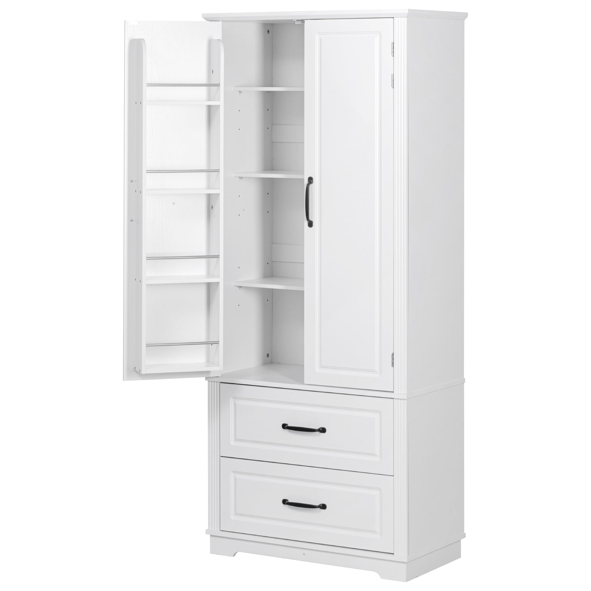 SINOFURN SYA020369BK Contemporary/Modern White MDF Pantry