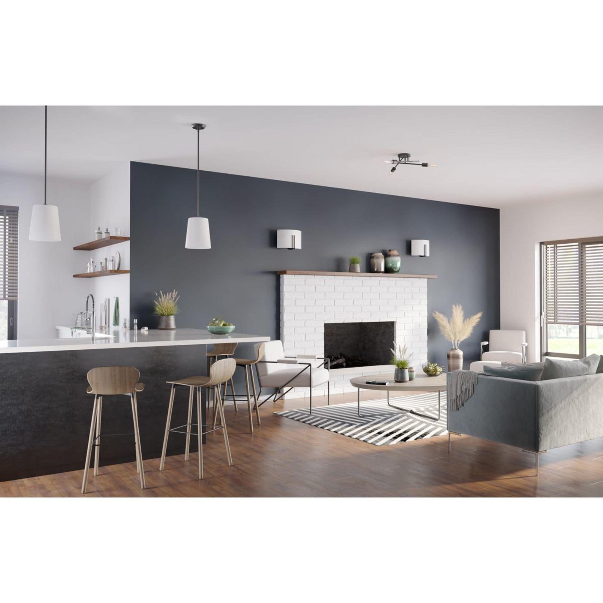 Clarion Matte Black Glass One-Light Pendant