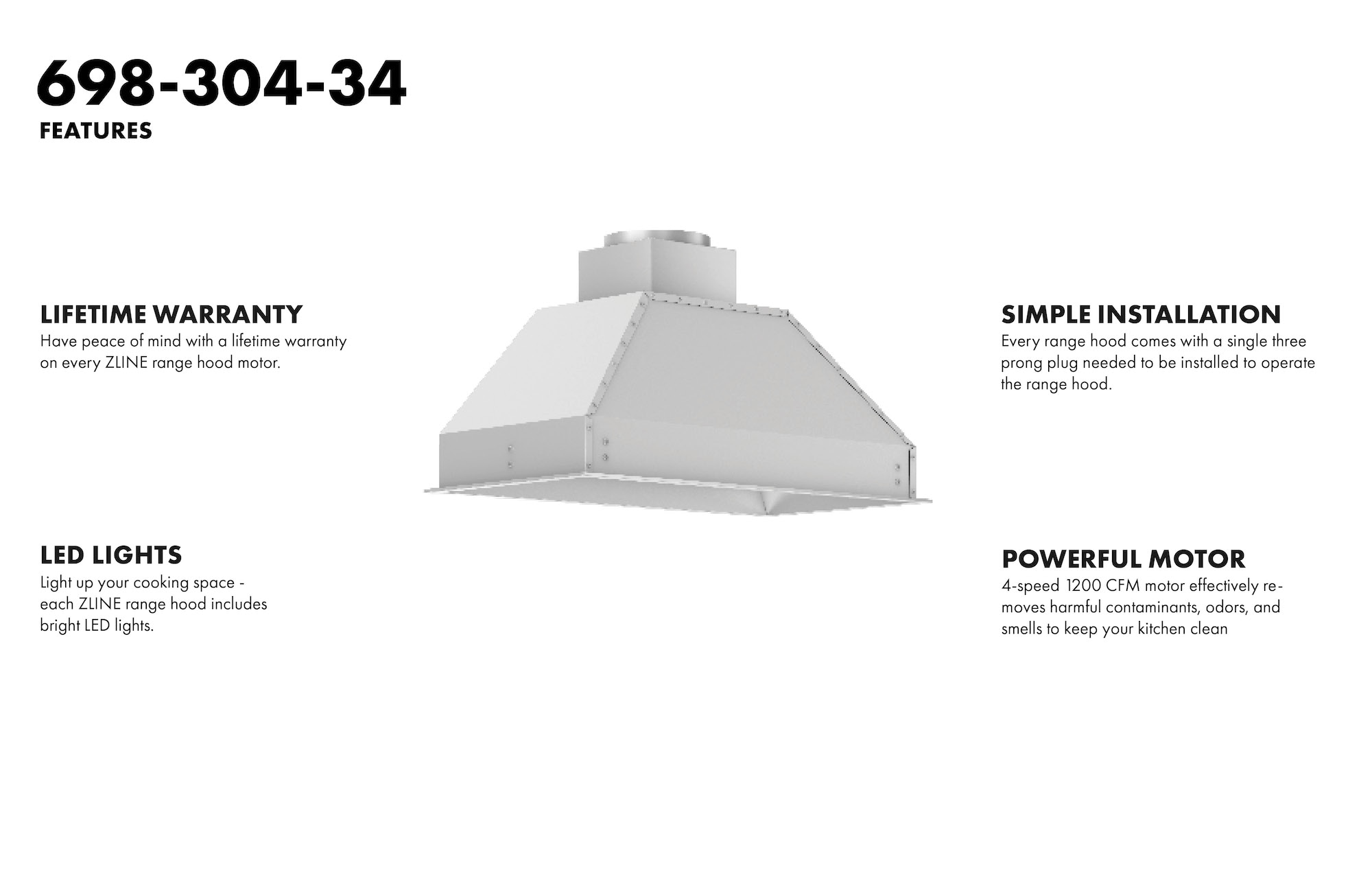 ZLINE KITCHEN & BATH 698-304-34 Undercabinet-Range-Hoods - View #13