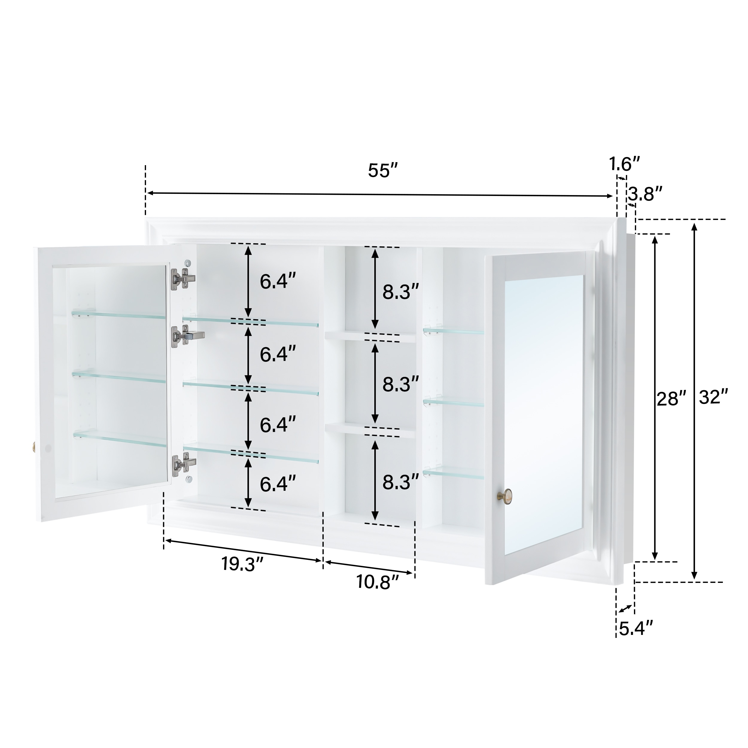 WELLFOR BCB2024GMG -LS Bathroom-Medicine-Cabinets - View #14