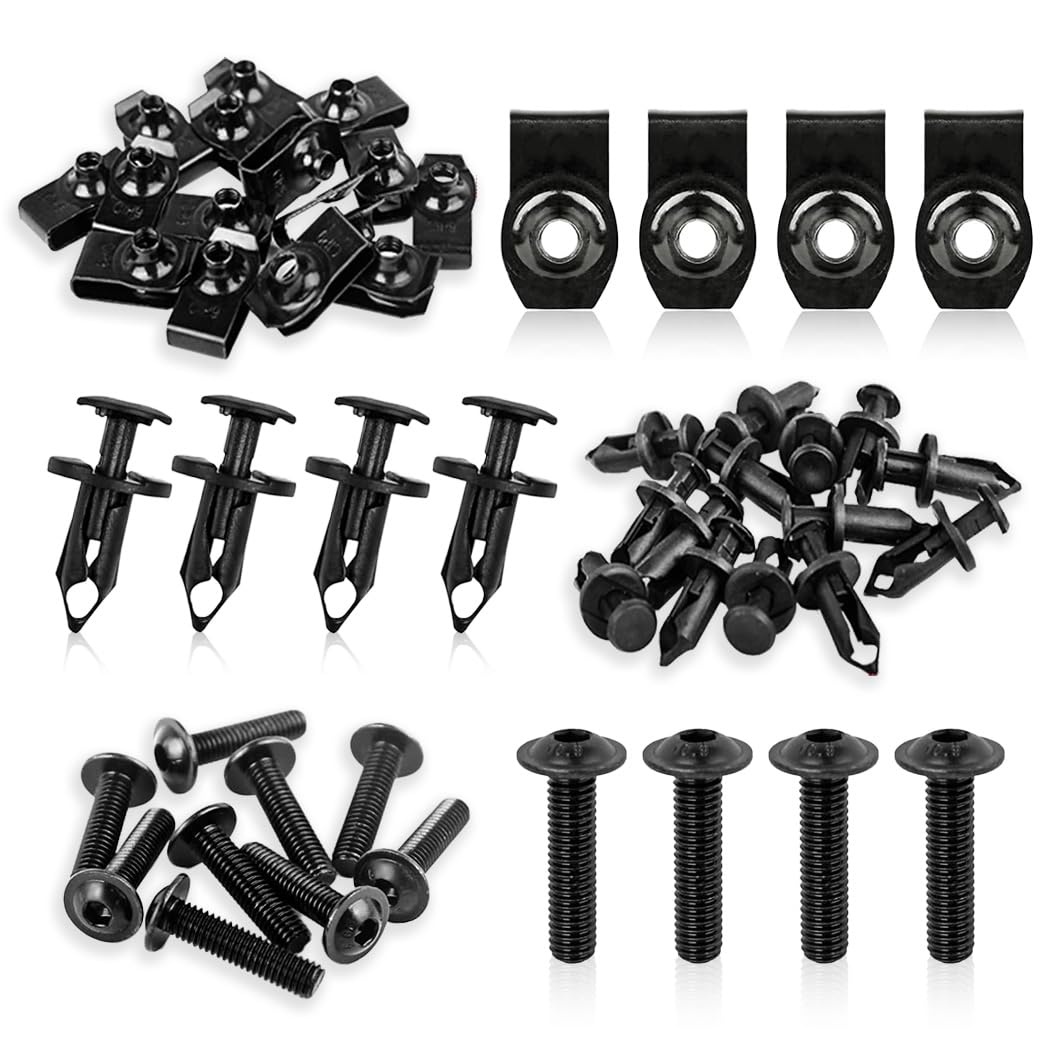 PBTEK PBTEK 30 pcs Body Panel Screws U Type Flat Nut and Plastic ...