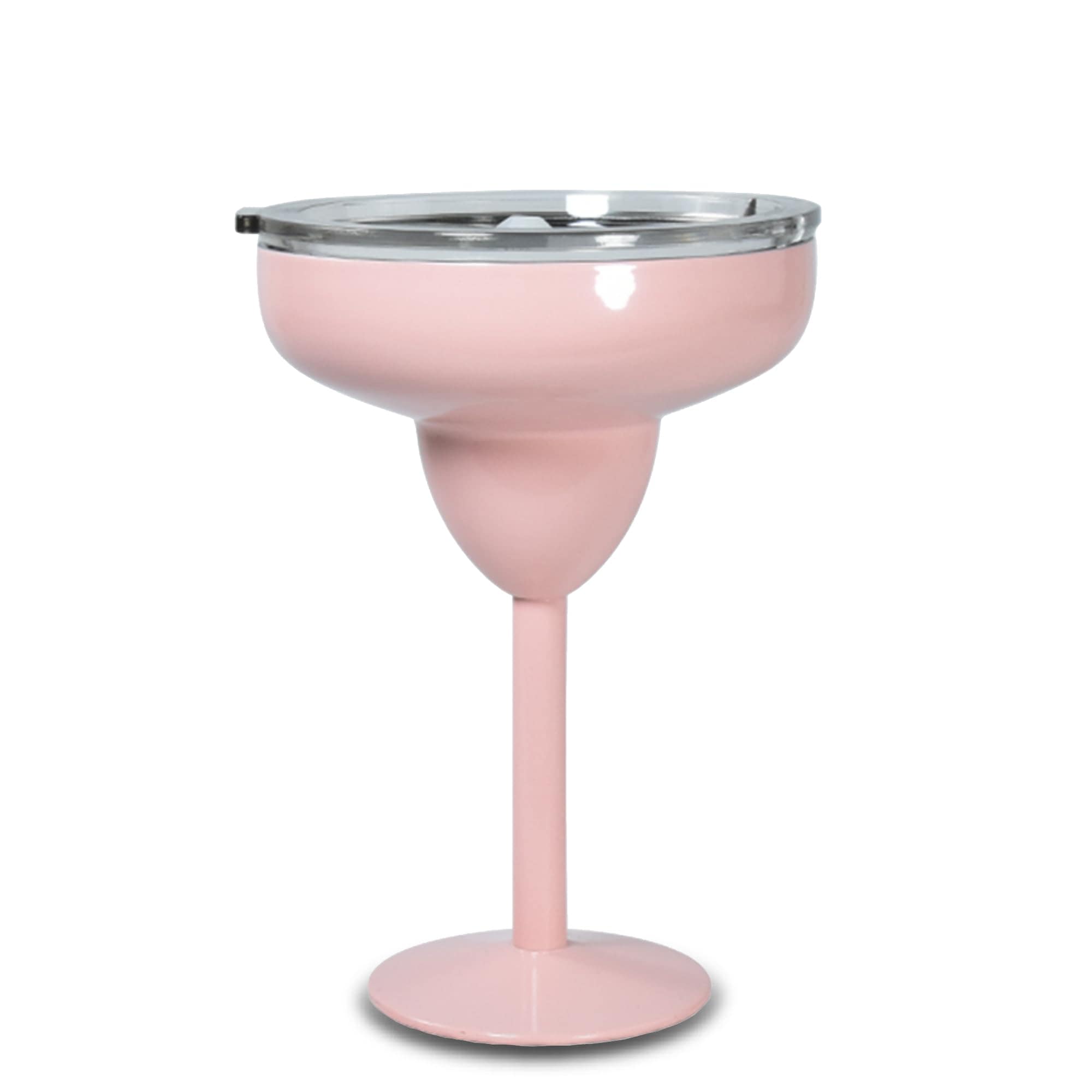 Aoibox  10 oz Stainless Steel Margarita Tumbler with Sliding Lid Double Wall Insulated Cocktail Glass Pink