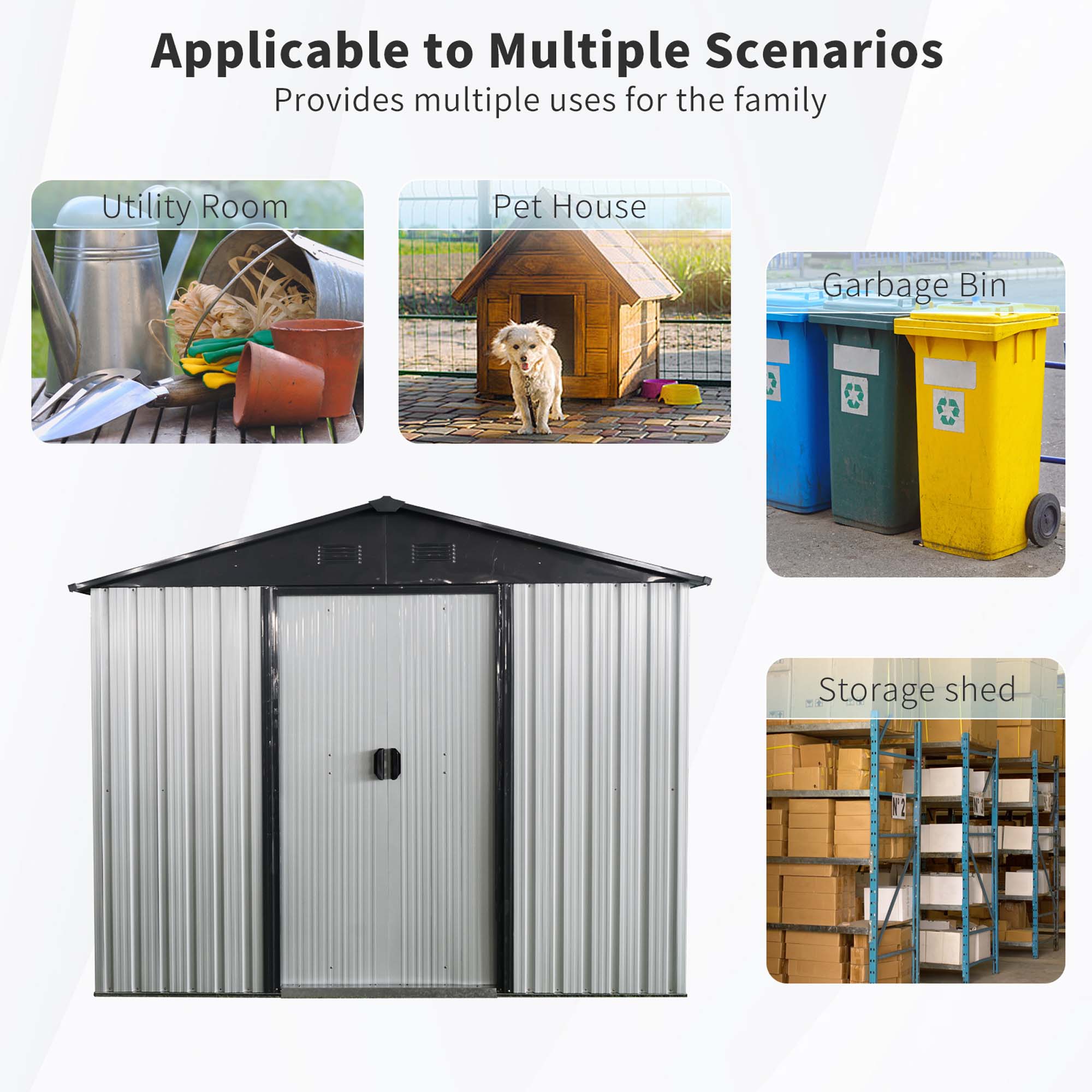 Clihome CL-WC5478WH Metal-Storage-Buildings-Sheds - View #6
