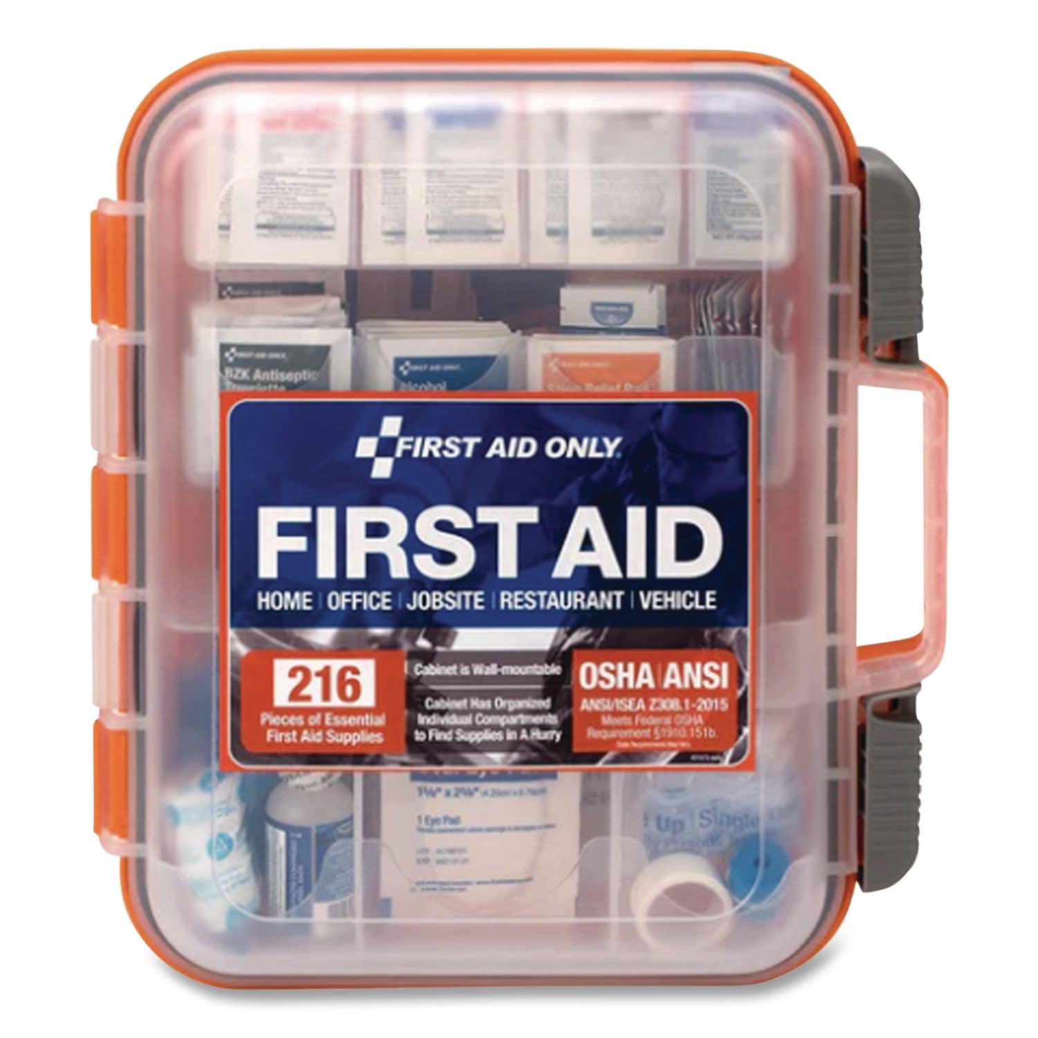 First Aid Only ANSI Class A Bulk First Aid Kit 210 Pieces Plastic Case #91064