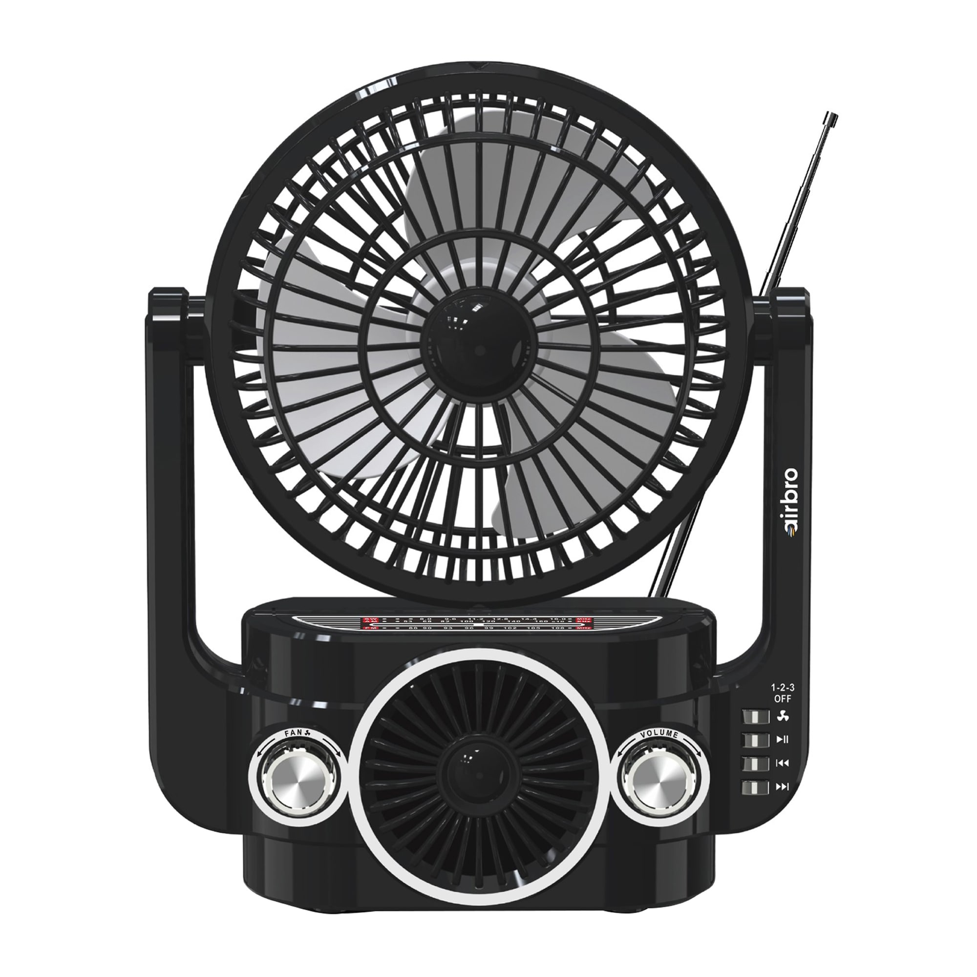 5-in Indoor Personal Fan, Battery Powered, in Black