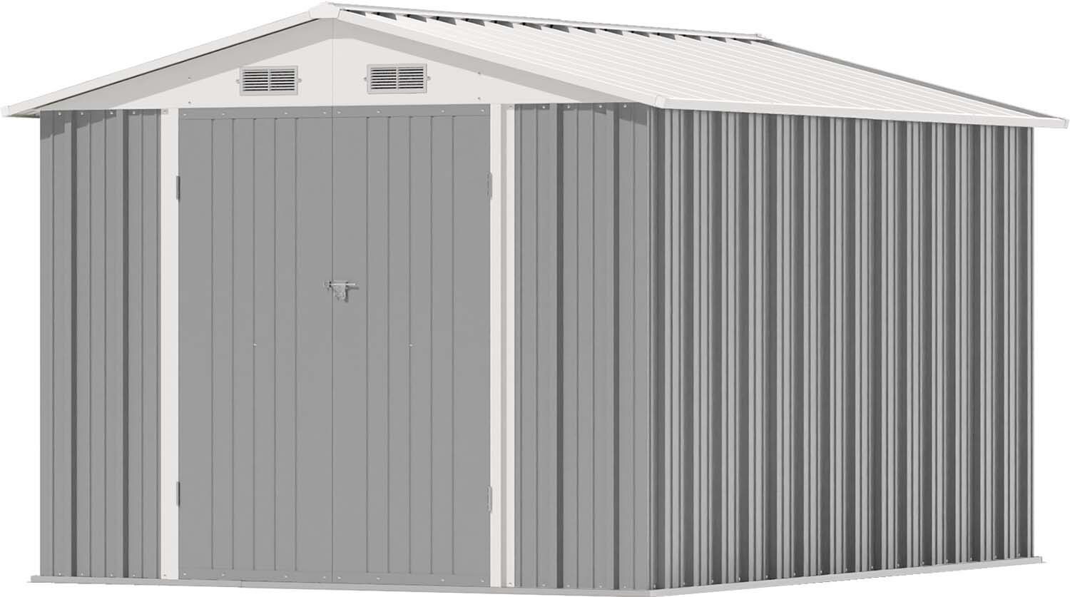 Patiowell 8-ft x 10-ft Galvanized Steel Storage Shed in the Metal ...