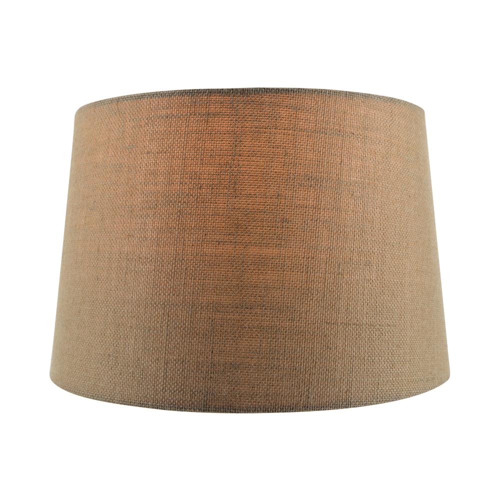 allen + roth 11-in x 17-in Tan Burlap Fabric Drum Lamp Shade in the ...