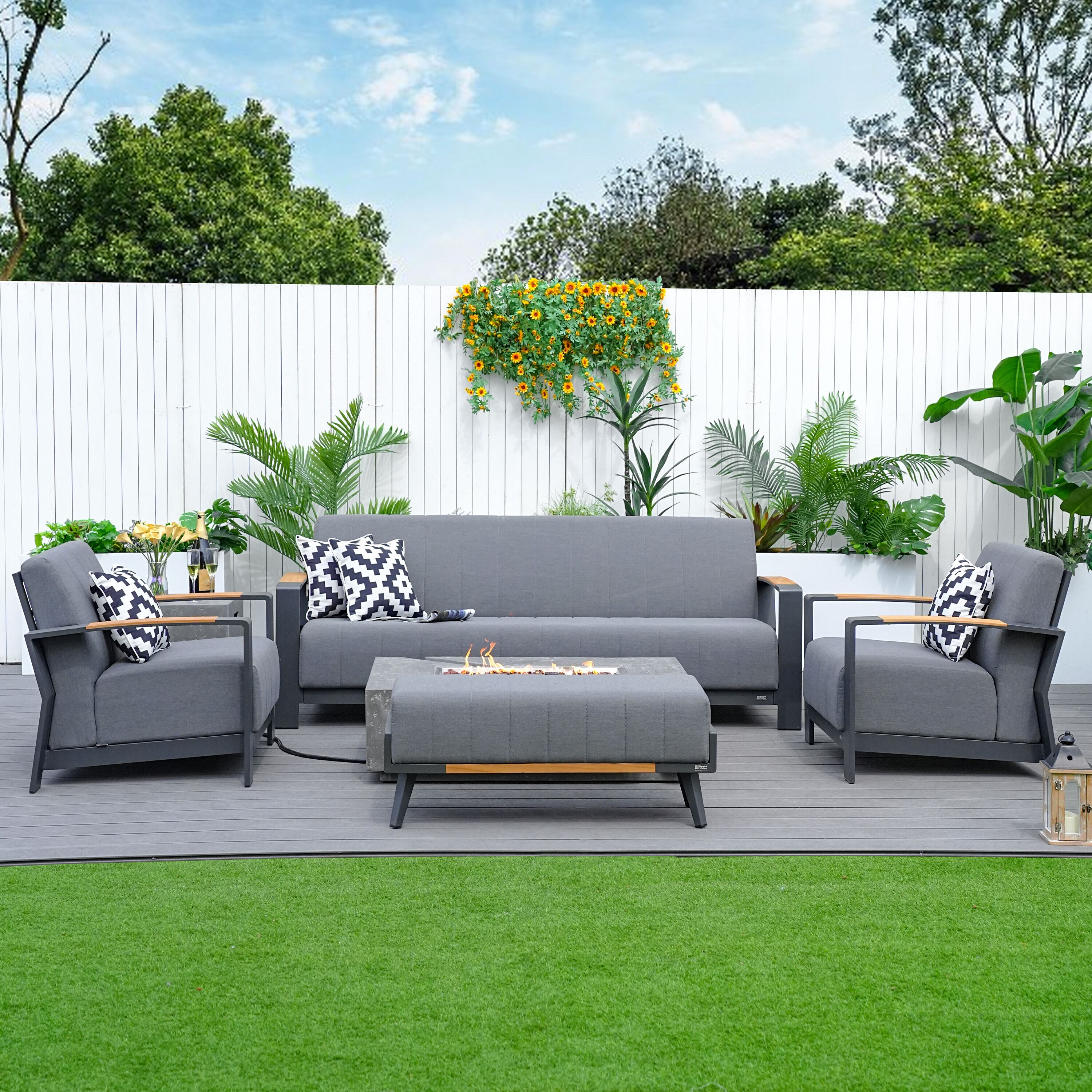 Moda Furnishings MAG-24913G-2335BE Patio-Conversation-Sets - View #3