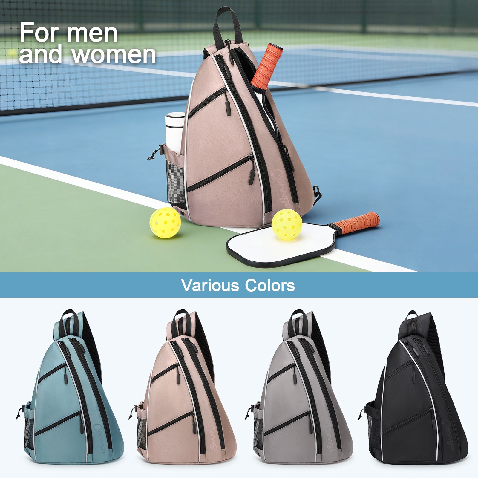 Unique Bargains Pickleball Bag for Women and Men Adjustable Pickle Ball ...