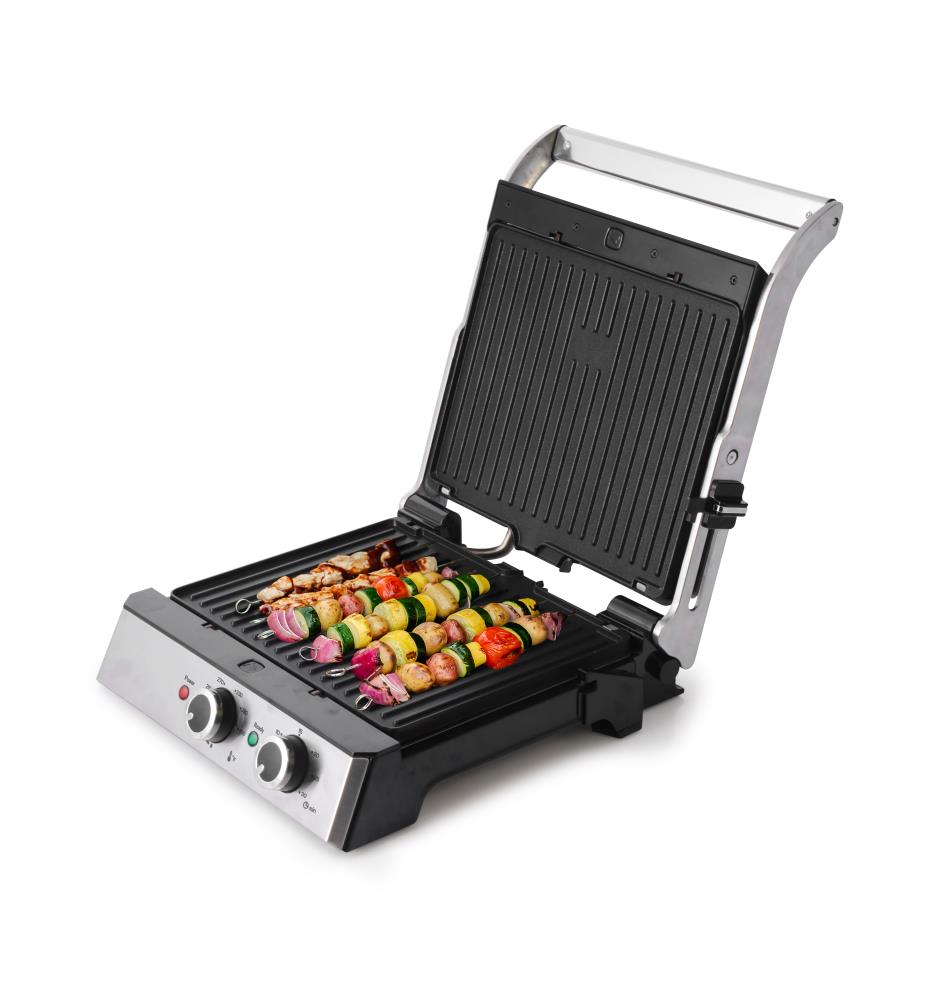 Elite 9-in L x 11-in W 1400-Watt Stainless Steel Electric Griddle at ...