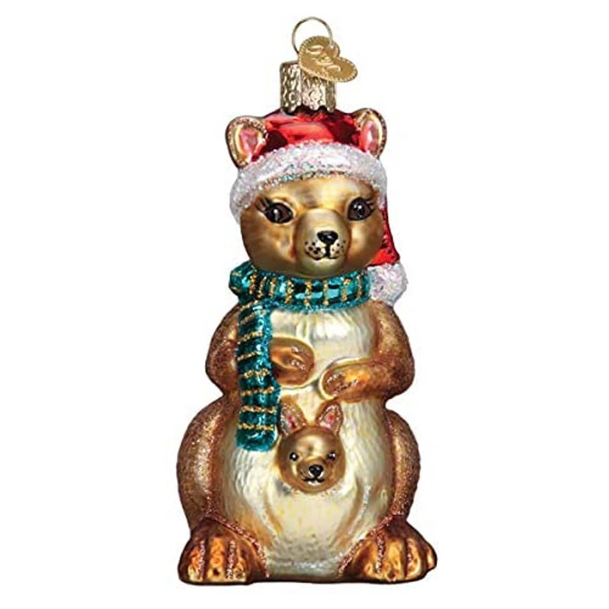Old World Christmas 729343126030 Blown Glass Ornament for Christmas Tree - Christmas Kangaroo