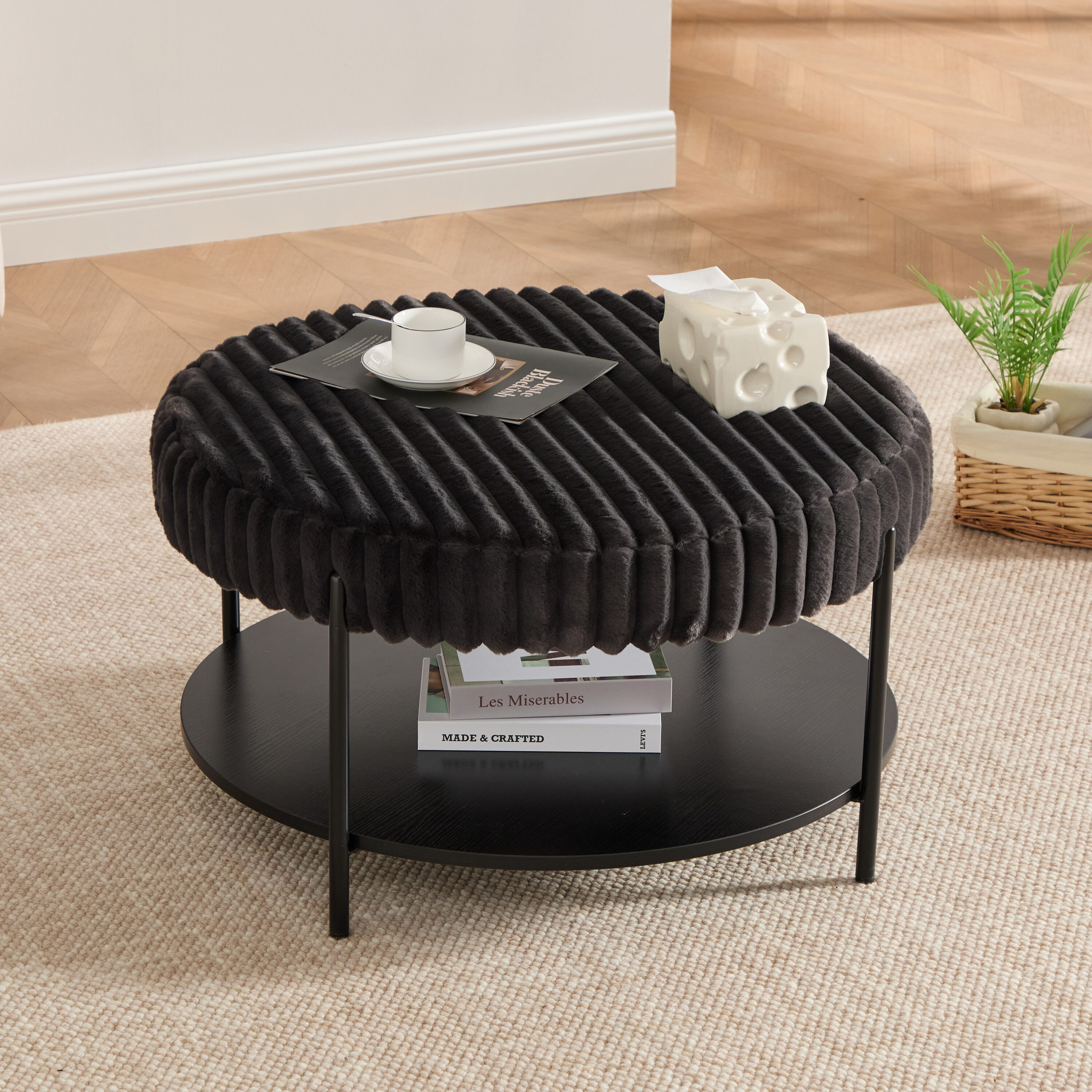 Hrinhom HC-S4135-CHARCOAL Indoor-Ottomans - View #2