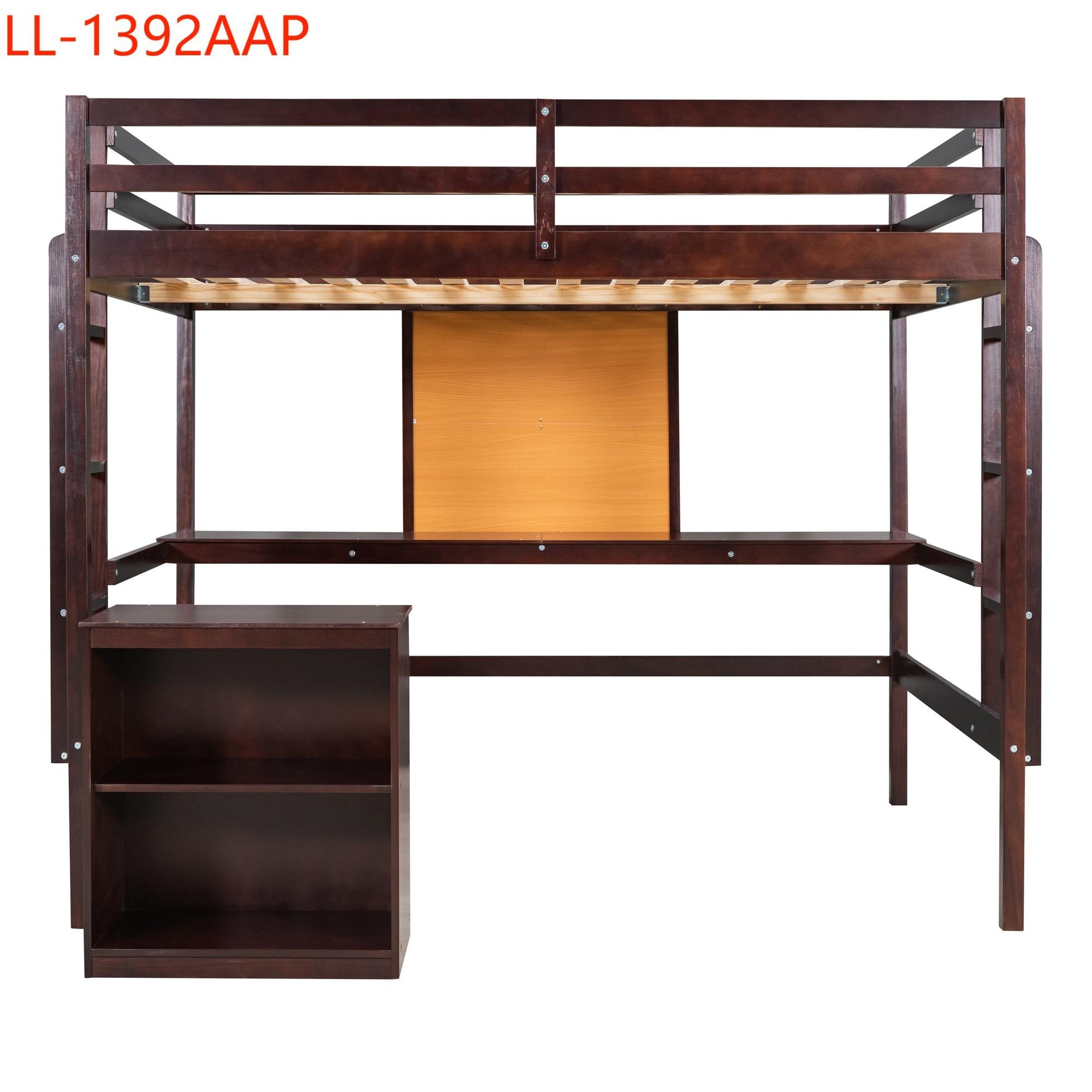 Yiekholo Espresso Full Loft Bunk Bed in the Bunk Beds department at ...