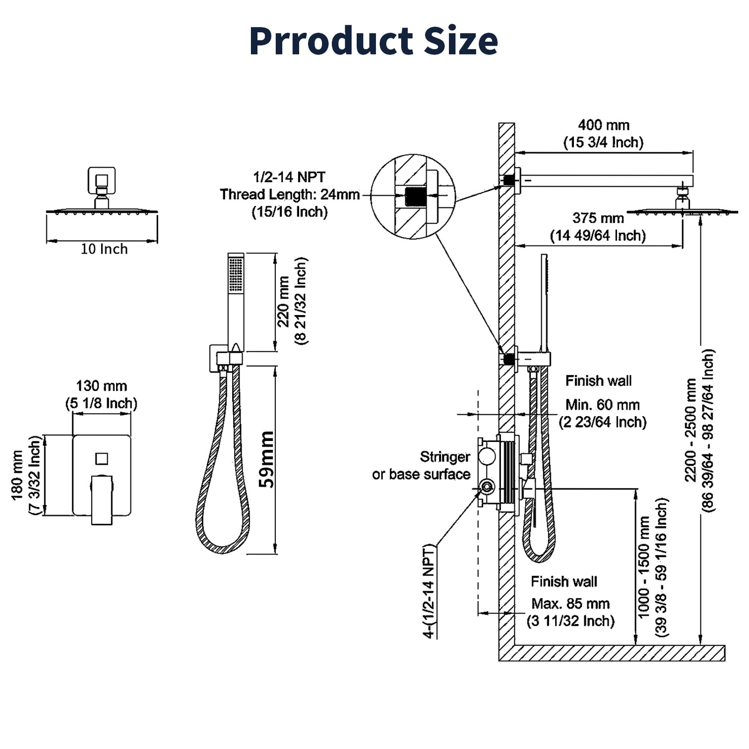 BBabe KFCE0EXZFSJJ Fixed-Showerhead - View #7