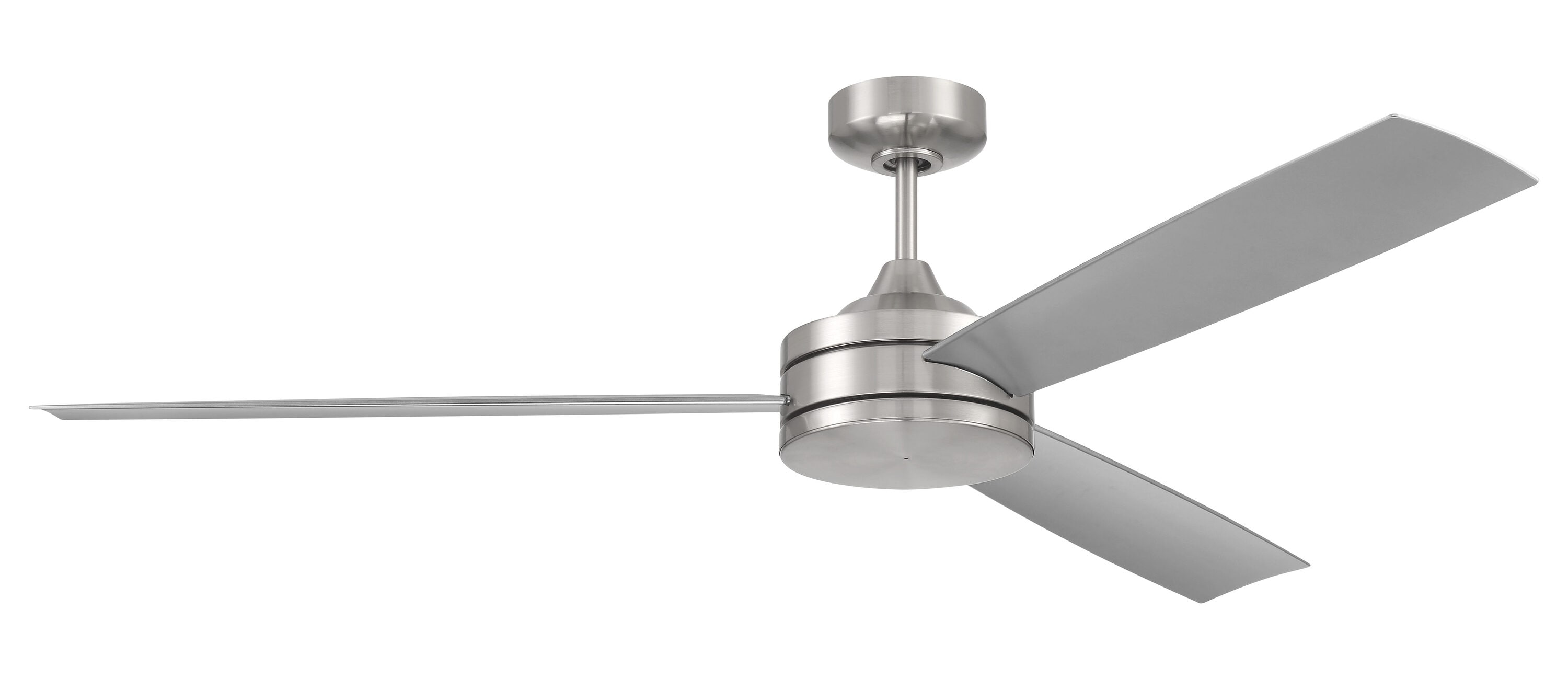 Craftmade INS62BNK3 Inspo 62-in Brushed Polished Nickel with Brushed Polished Nickel Blades Ceiling Fan Without Light ( 3 -Blade )