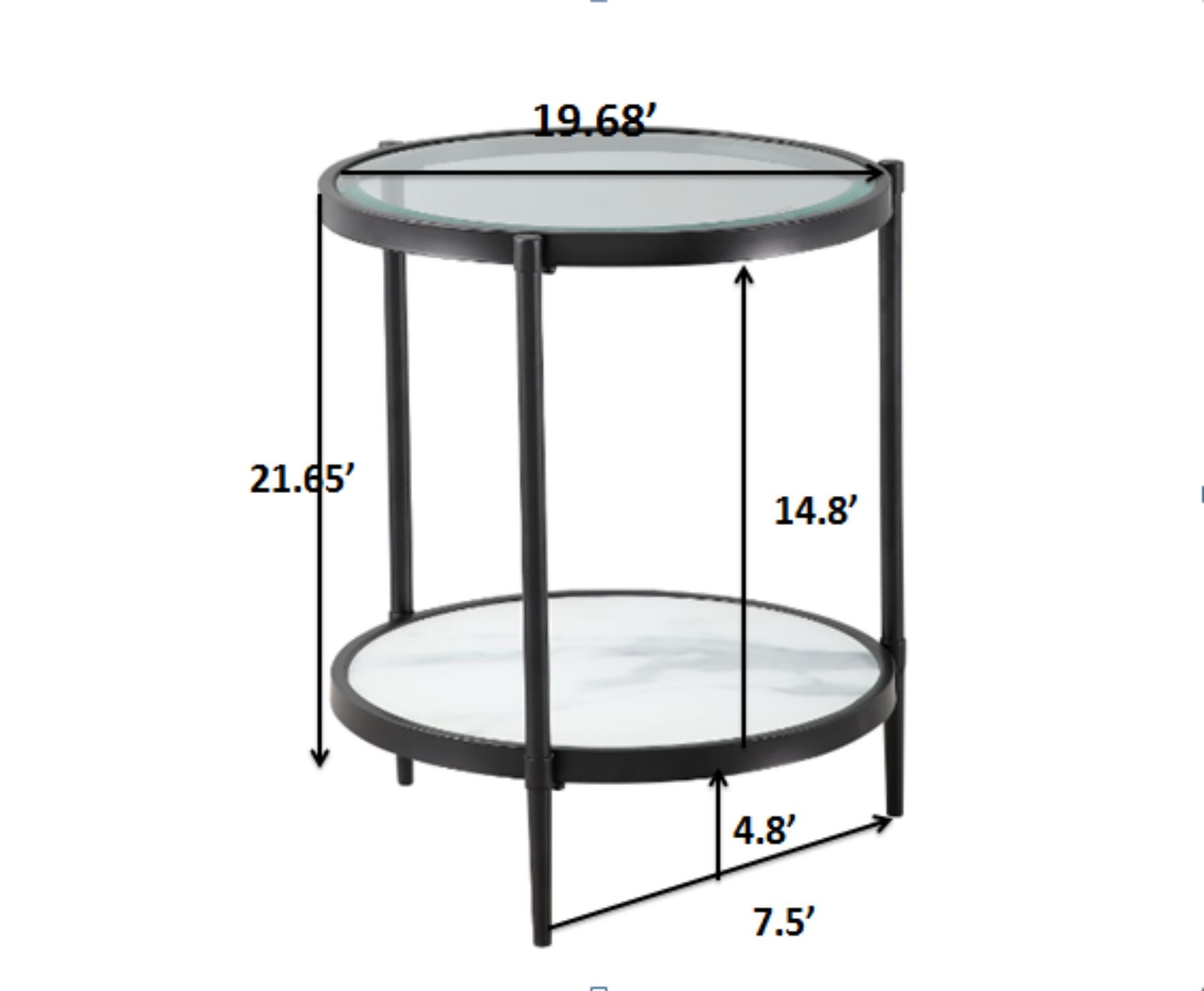 CASAINC WF-ET-1353DA-BK End-Tables - View #3