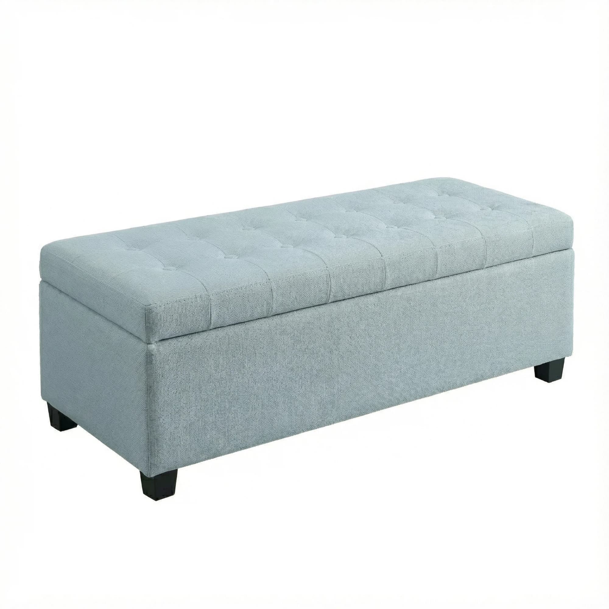 Lycvki - Casual Baby Blue Storage Bench with Storage 49.75-in x 18.8-in x 15.5-in