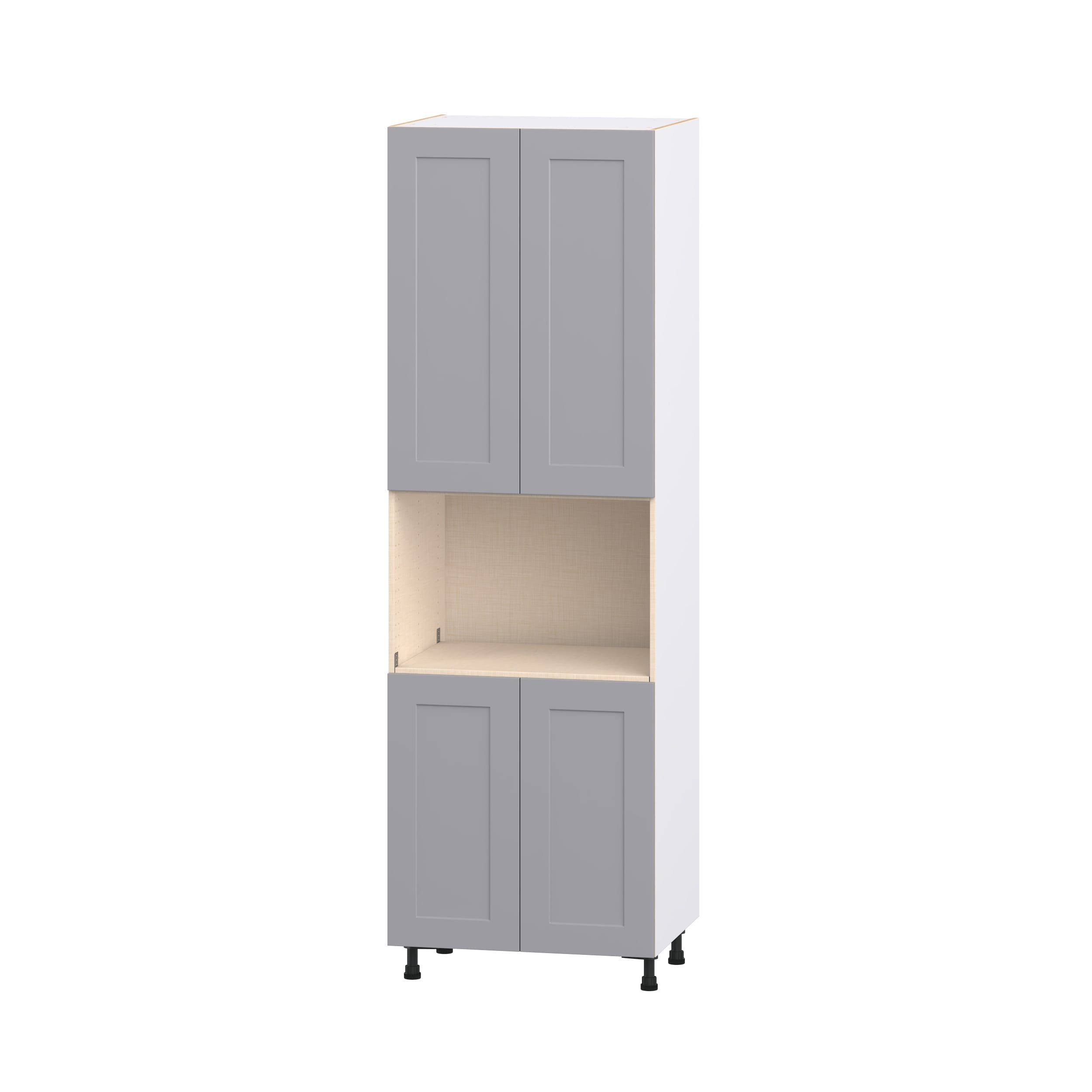 Hugo&Borg DSTM3094.5-BM Beaumont 30-in W x 94.5-in H x 24.5-in D Slate Gray Microwave Pantry Fully assembled Cabinet Recessed Panel Shaker