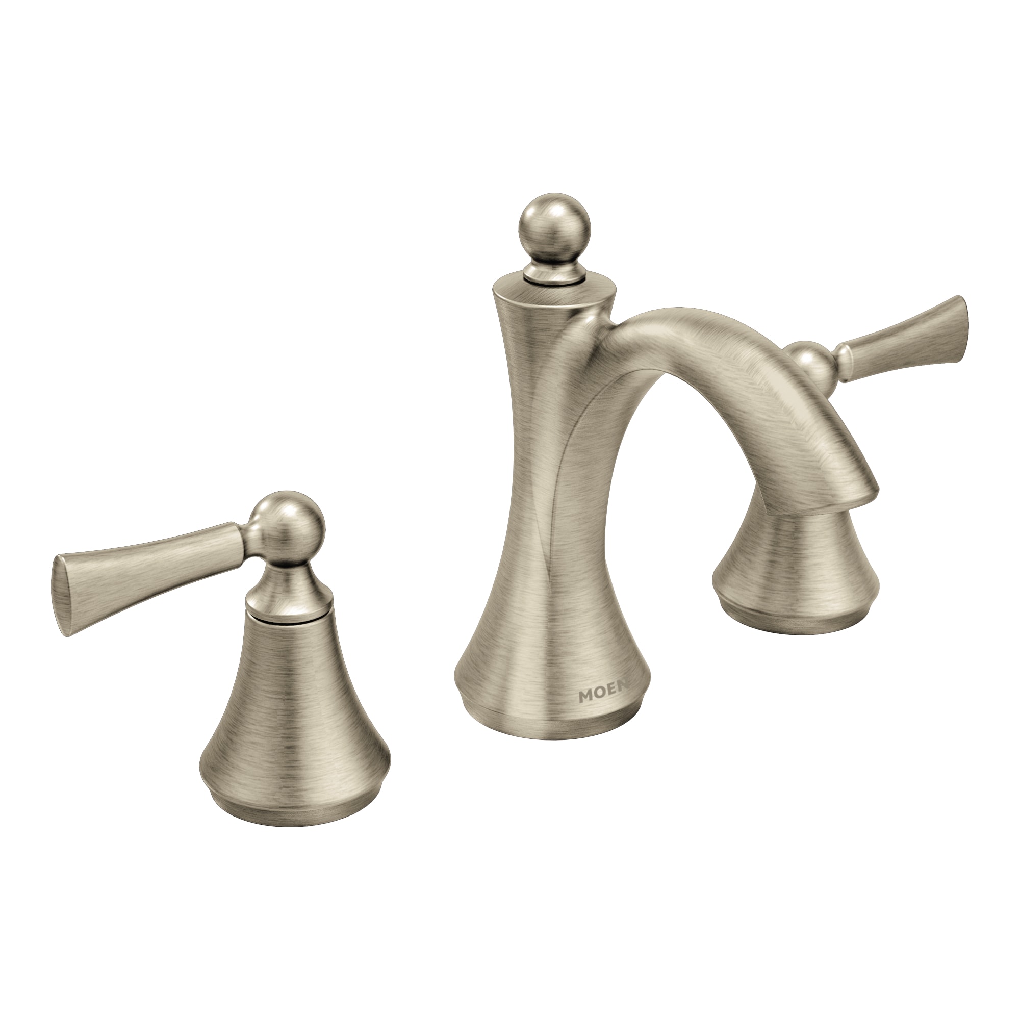 Moen Wynford Brushed Nickel Widespread 2 Handle Watersense Bathroom Sink Faucet With Drain In 3418