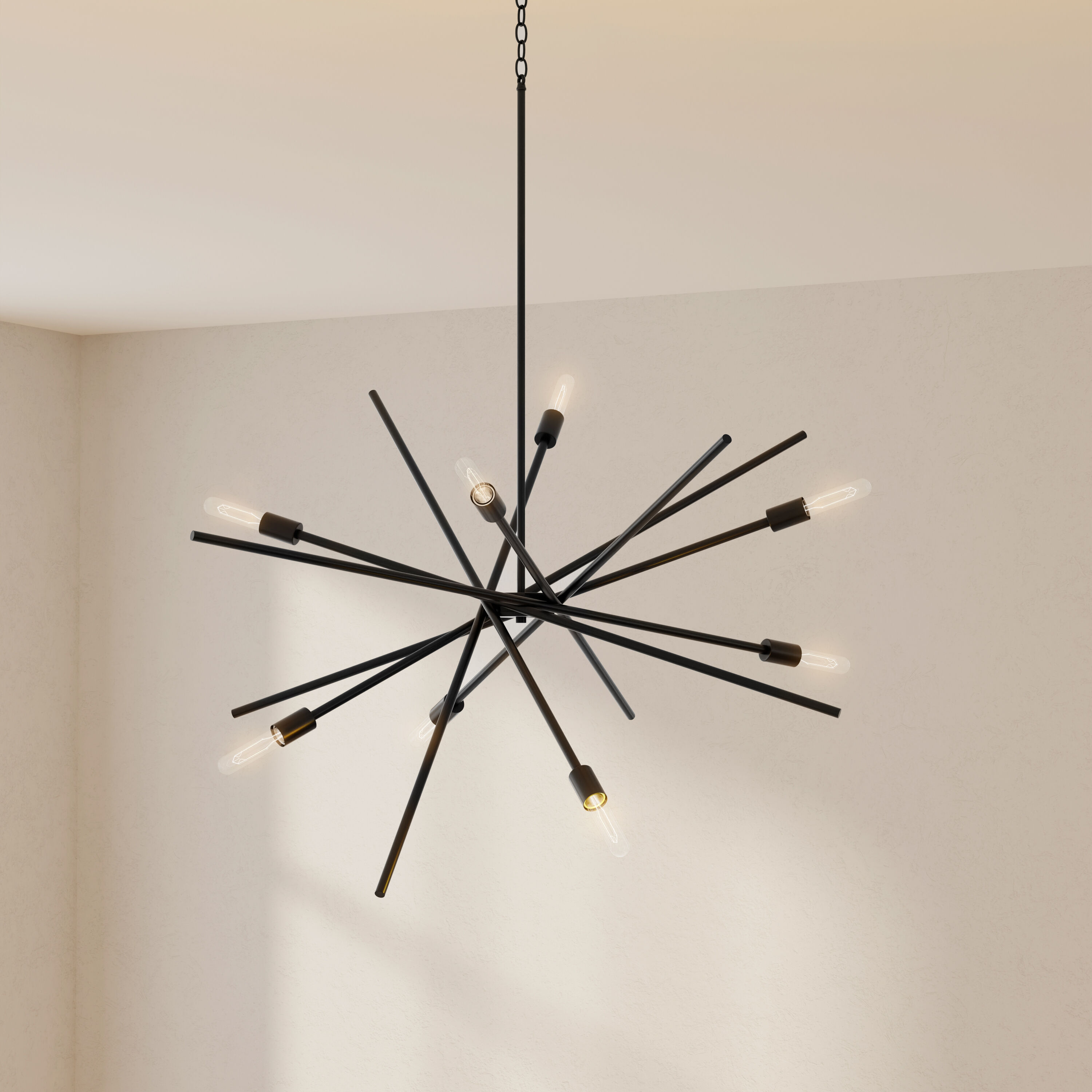 Astra Matte Black 8-Light Sputnik Chandelier