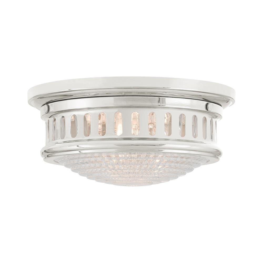 Livex Lighting 73051-35 Berwick 2-Light Polished Nickel Flush Mount Light