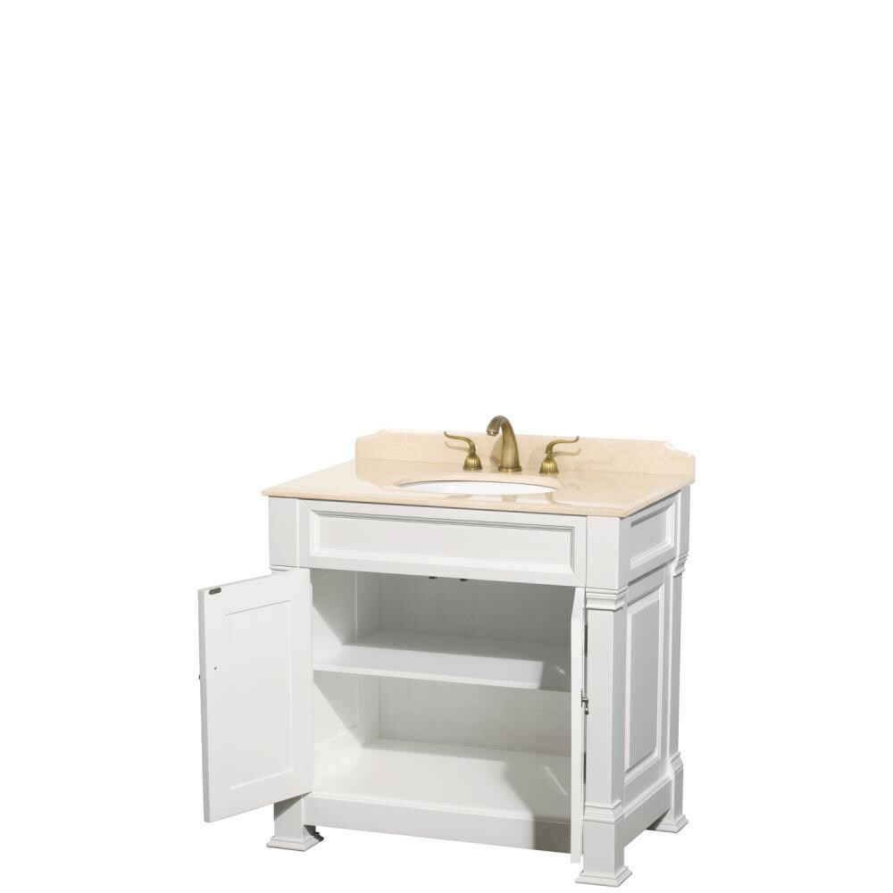 Wyndham Collection Andover 36 In White With Antique Bronze Trim Undermount Single Sink Bathroom