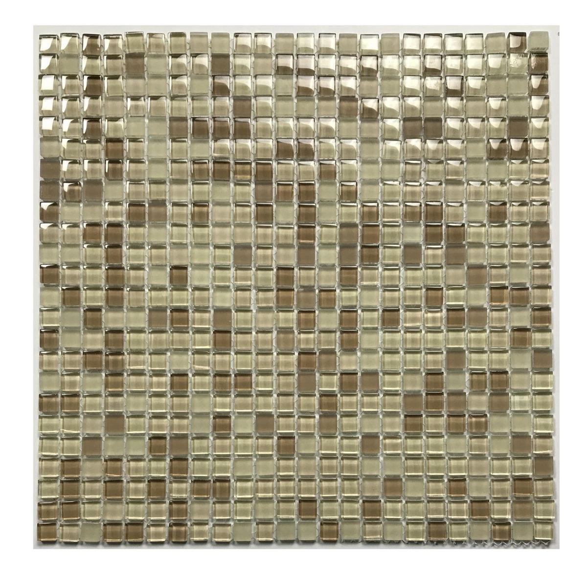 Abolos LWSPET3838-SA Petite Sand/glossy 12-in x 12-in Multi-finish Glass Patterned Mosaic Wall Tile ( 10.78-sq ft Carton )