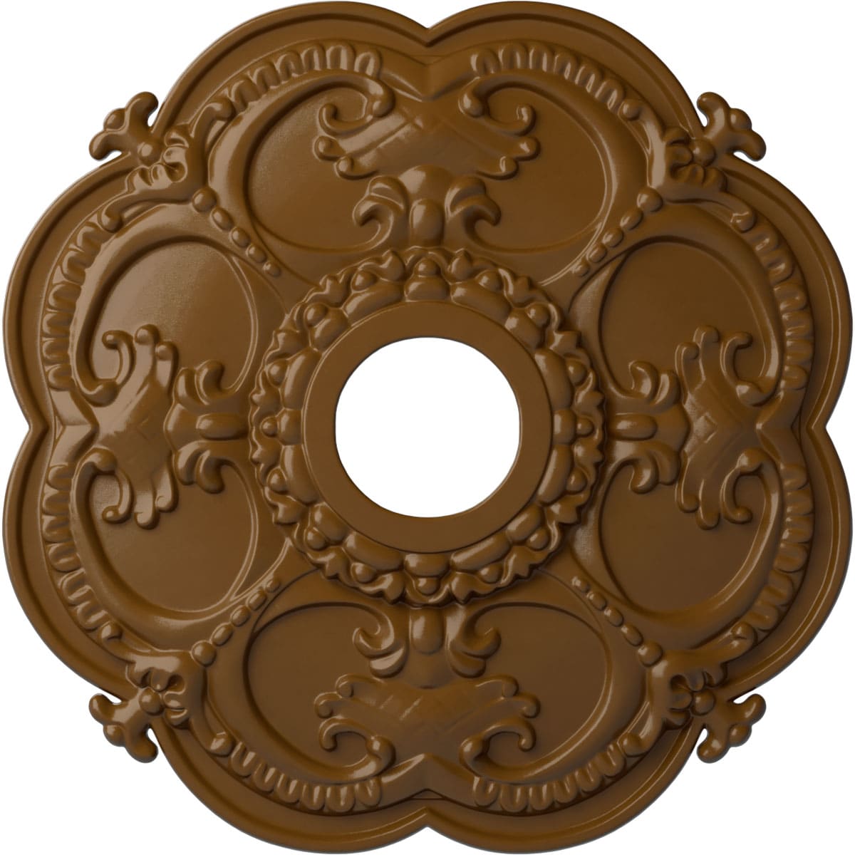 Ekena Millwork CM17ROSTF Rotherham 18-in W x 18-in L Painted Smokey Topaz Polyurethane Whole Ceiling Medallion