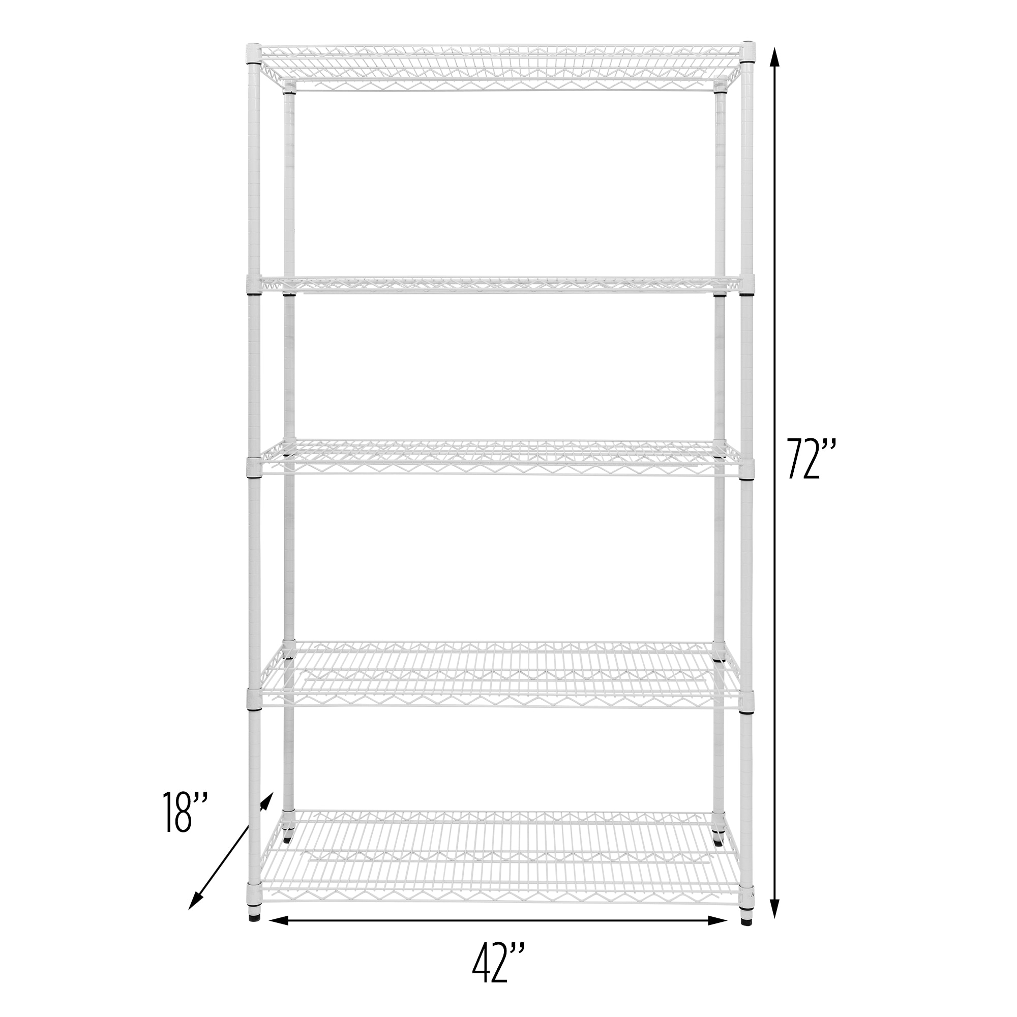 Honey-Can-Do Metal 5-Tier Utility Shelving Unit (18-in W x 42-in D x 72 ...