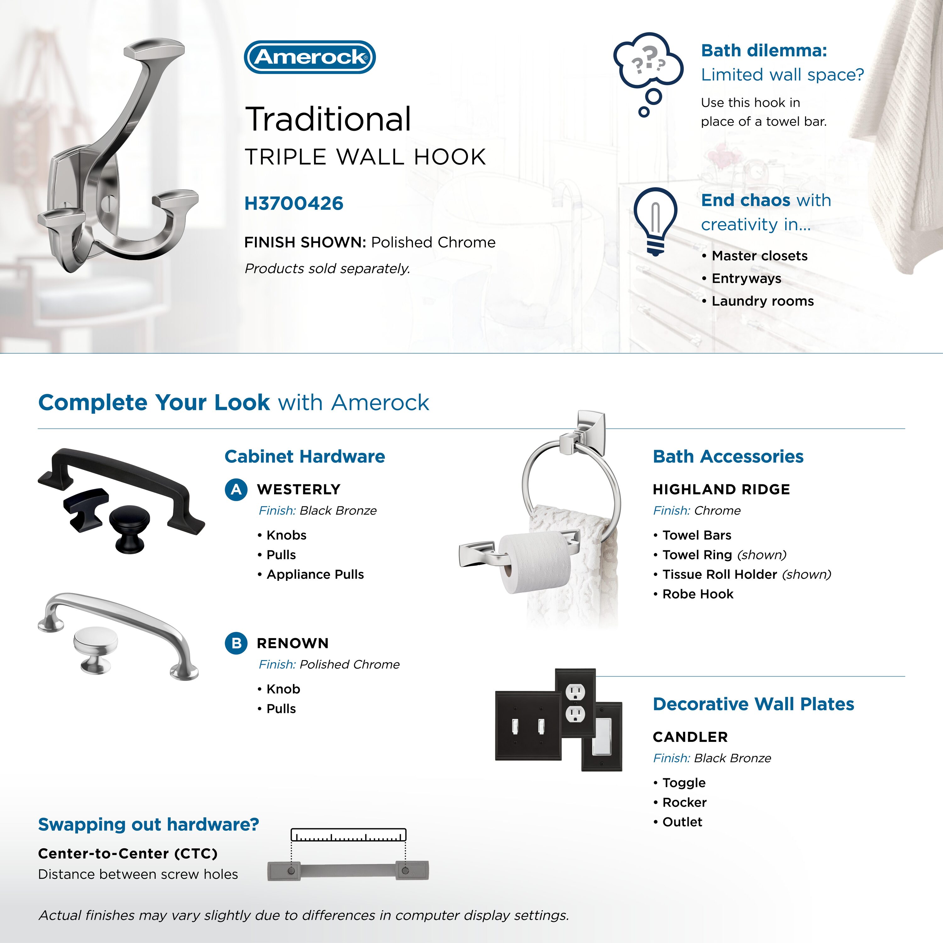 Amerock H3700426 Decorative-Wall-Hooks - View #6