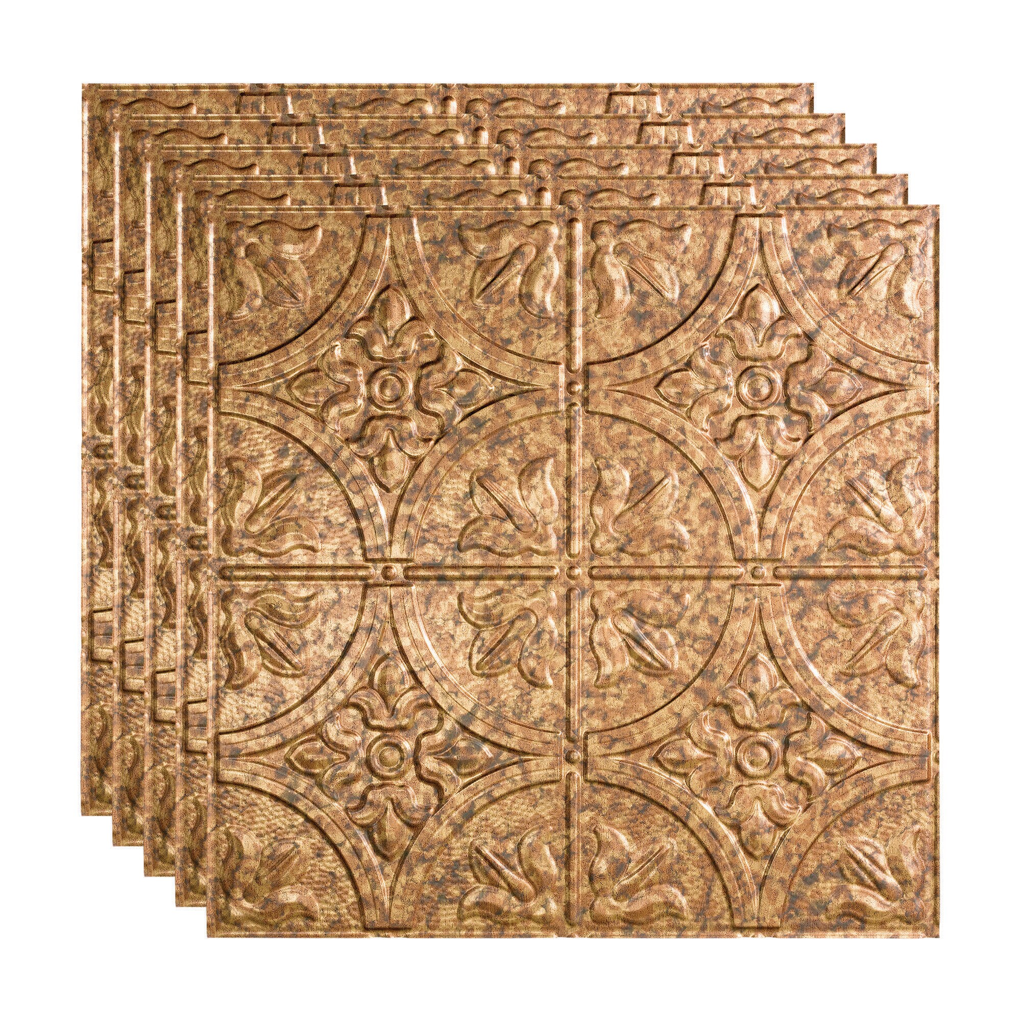 Fasade PL5219 2-ft x 2-ft Traditional 2 Cracked Copper PVC Drop Ceiling Tile ( 5 -Pack, 20-Sq. Feet / Case )