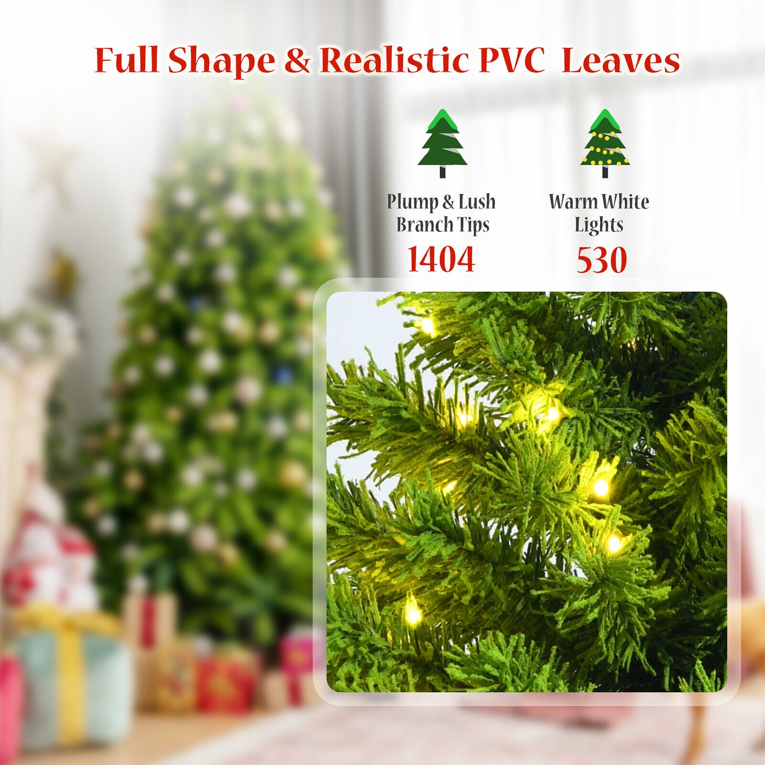 WELLFOR HYJ23579US Artificial-Christmas-Trees - View #3