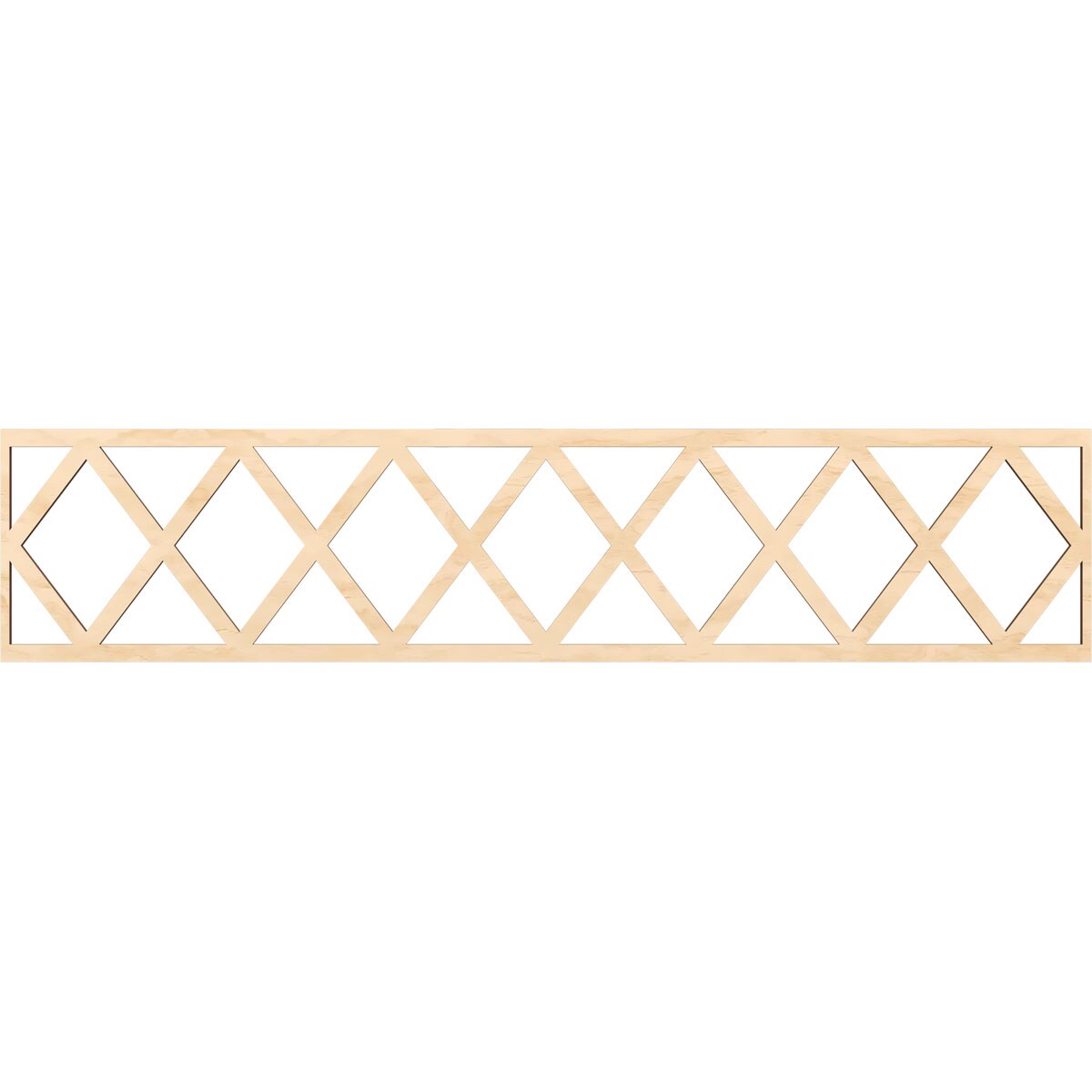 Ekena Millwork MLDA10X46WOLBI Wolford Fretwork Flat Trim 10-in x 3.9-ft Birch Brown Unfinished 2156168 Pierced Wall Panel Moulding