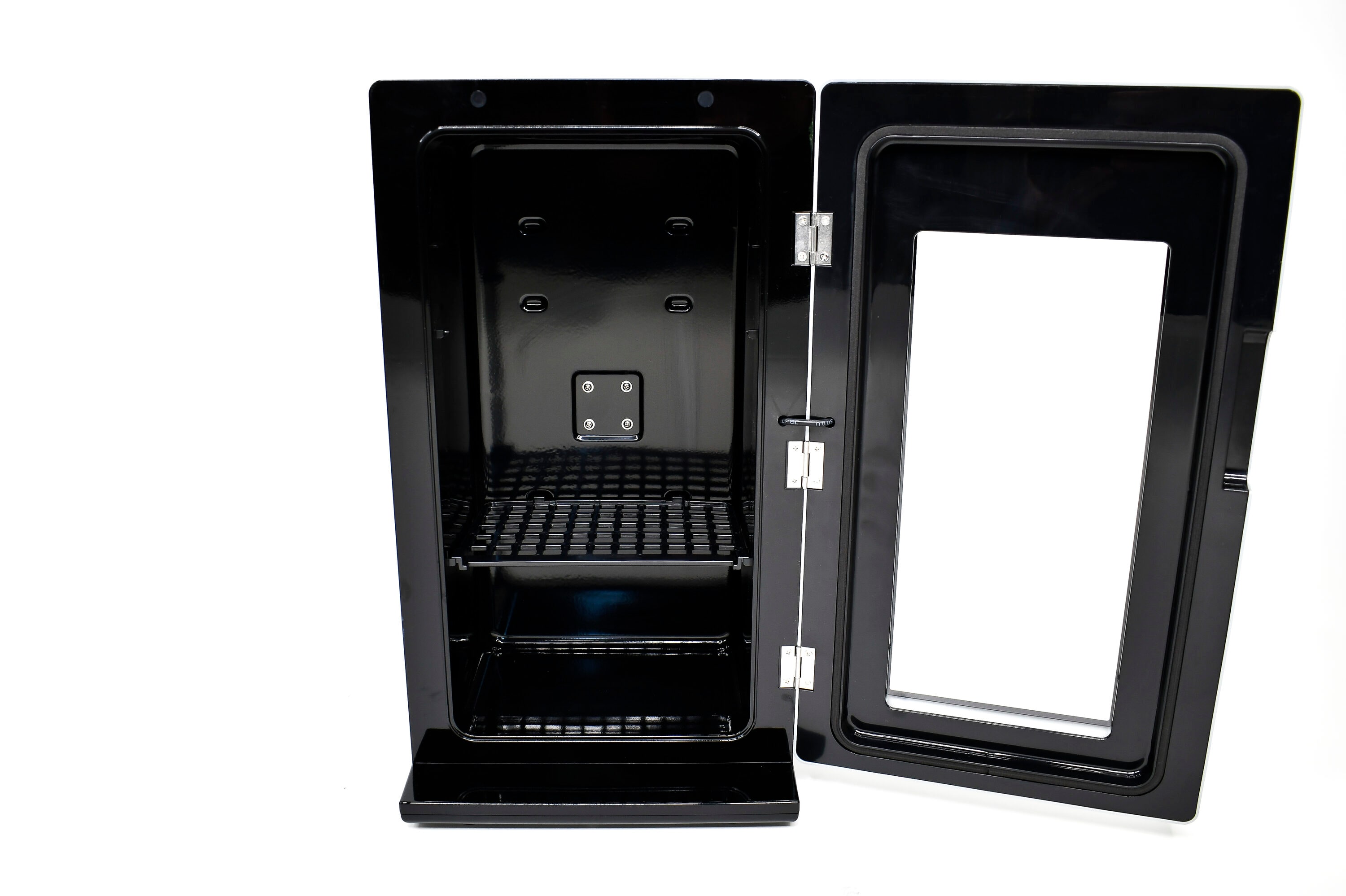 Compact Stainless Steel Mini Beverage Fridge with Glass Door