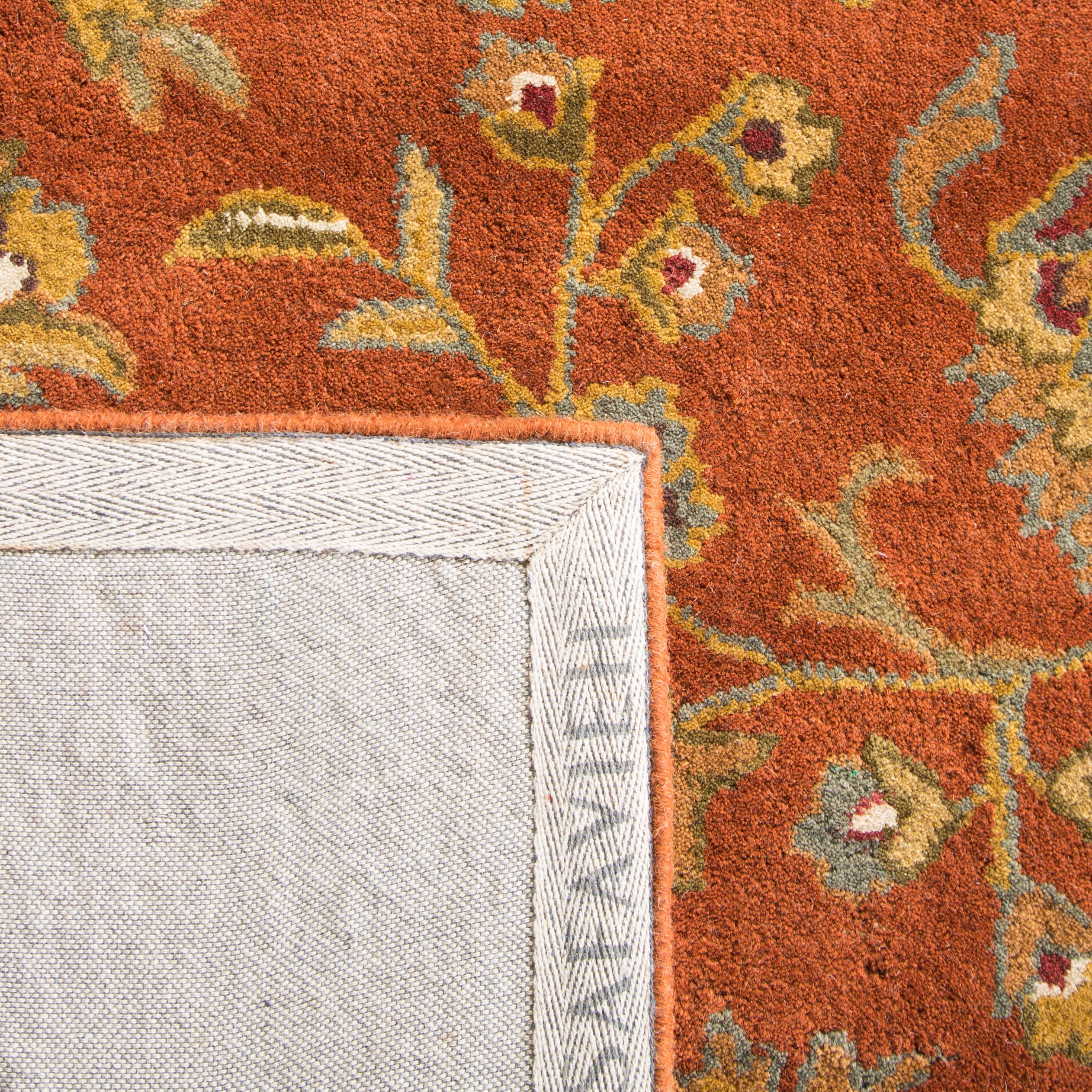 Heritage Red and Natural Hand-Tufted Wool Area Rug