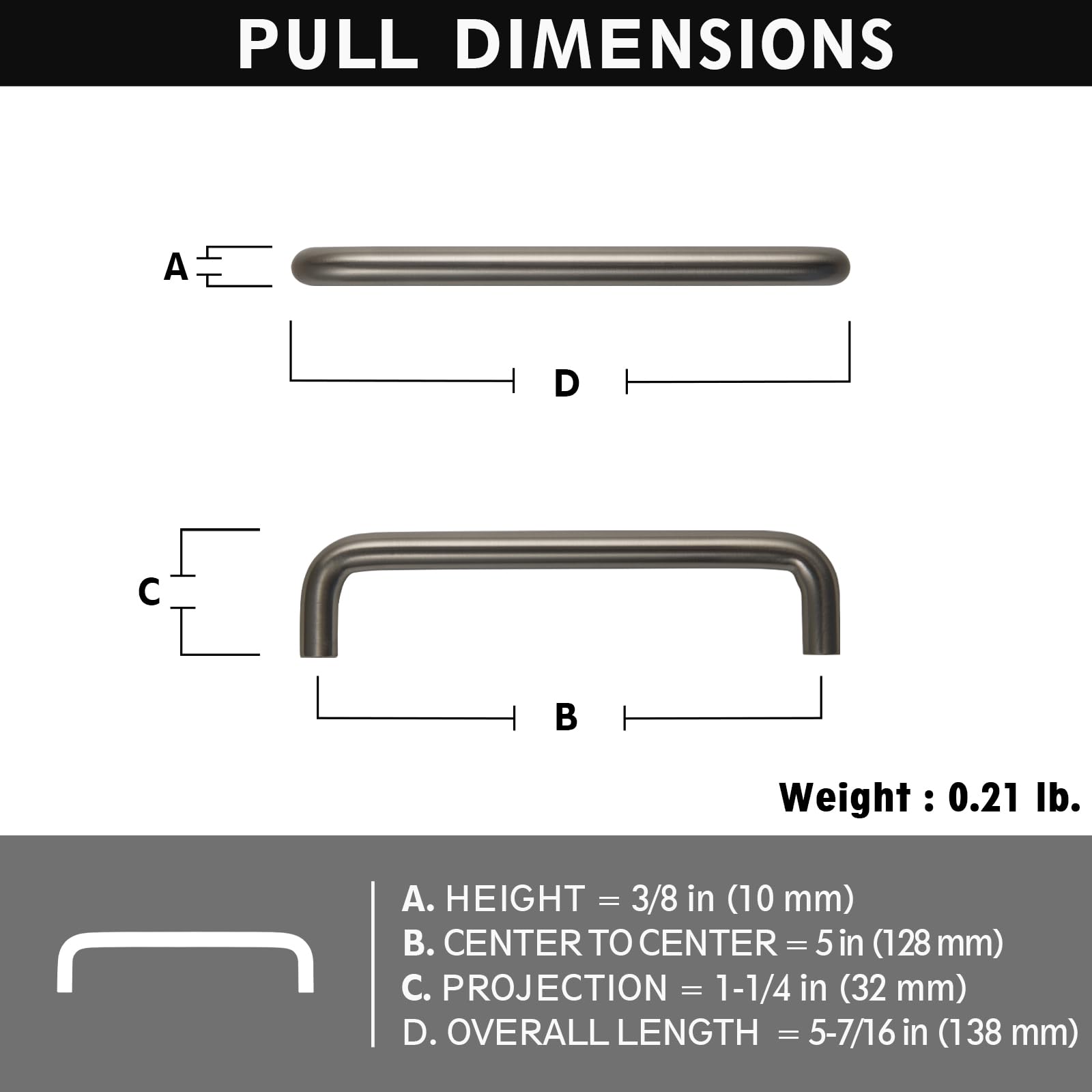 Miaokesen 7385NL-128-PLUS Cabinet-Pulls - View #2