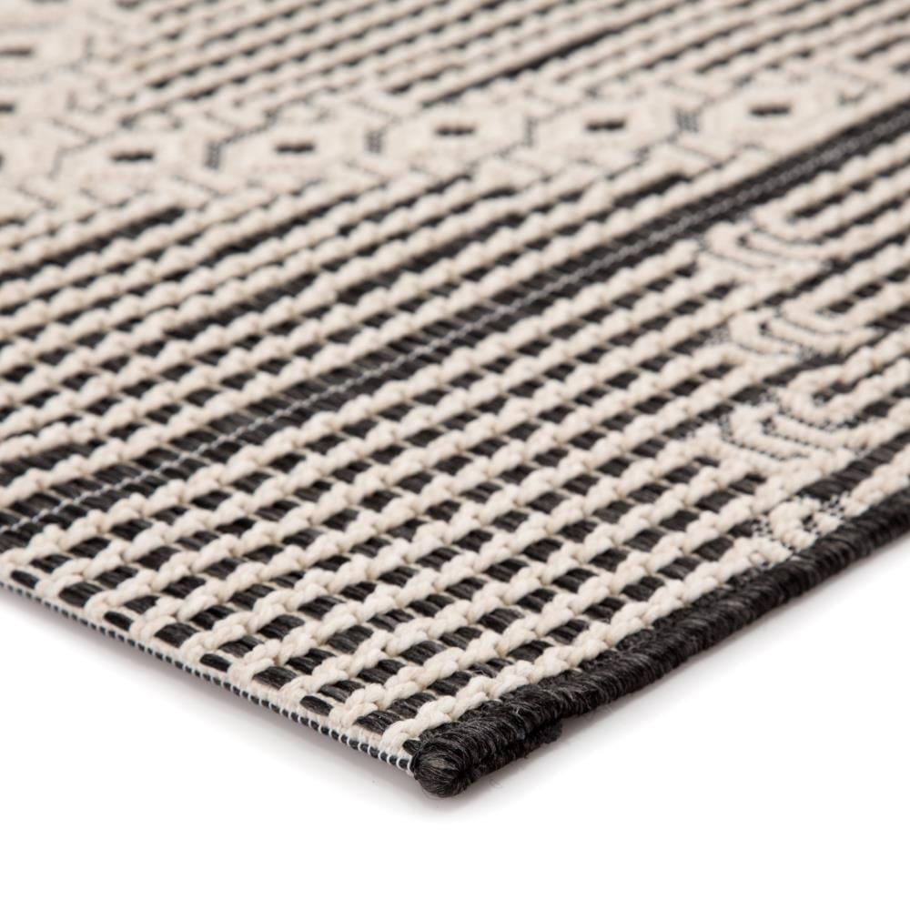 Niva 2 x 3 Dark Gray/Cream Indoor/Outdoor Geometric Global Area Rug in ...