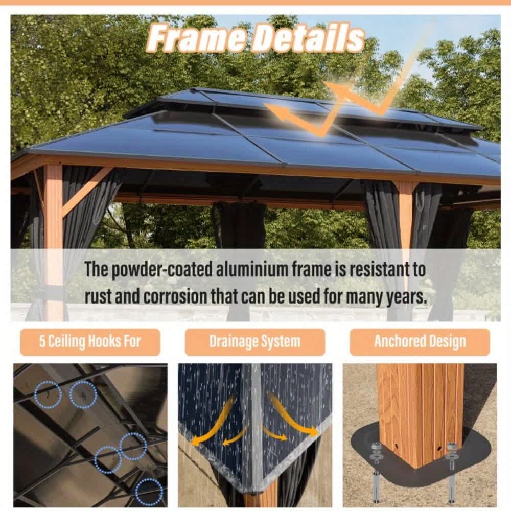 U-HOMY J-010-FG Wood-Resin-Gazebos - View #6