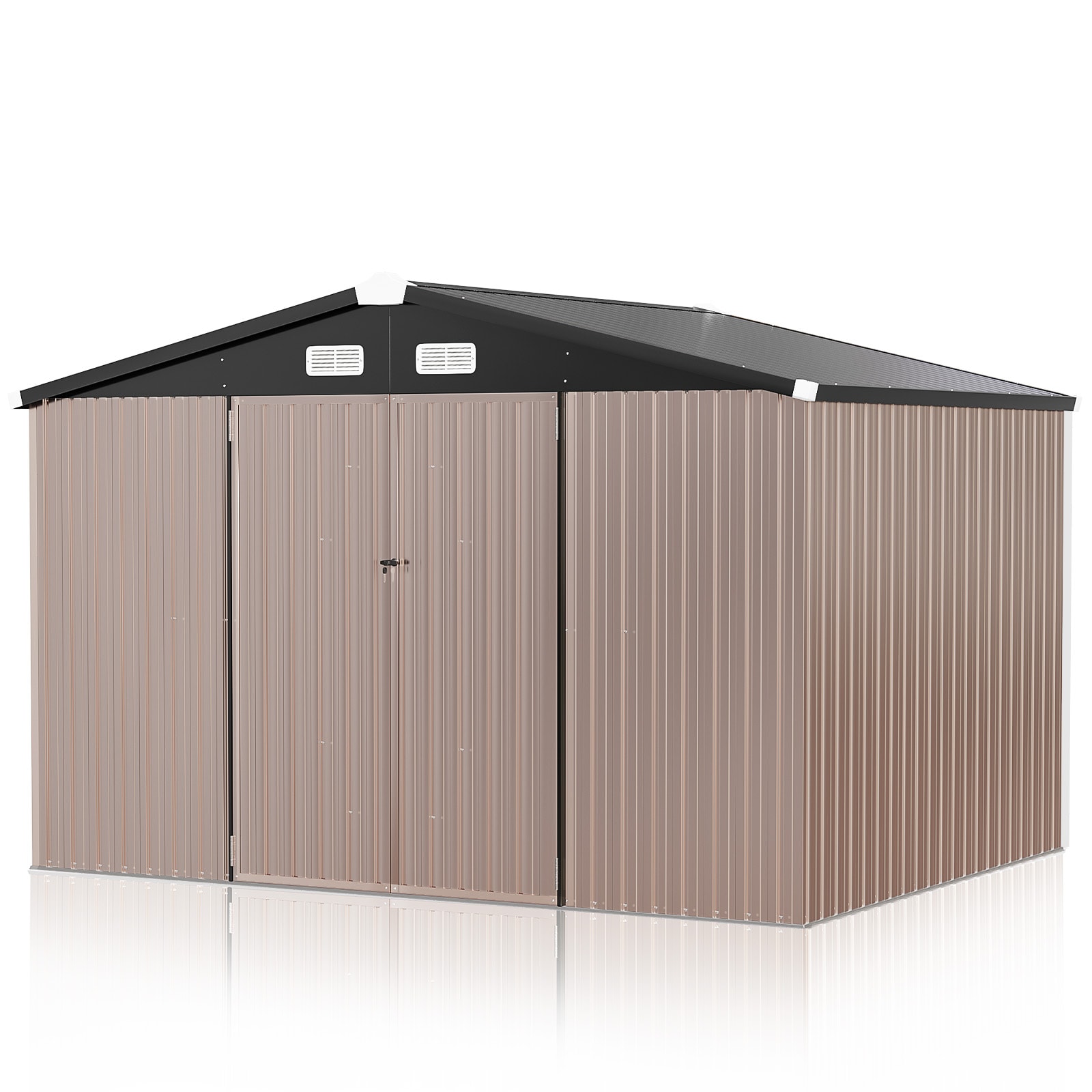 AOXUN AX-2027R 10-ft x 8-ft Economy Series Galvanized steel Storage Shed