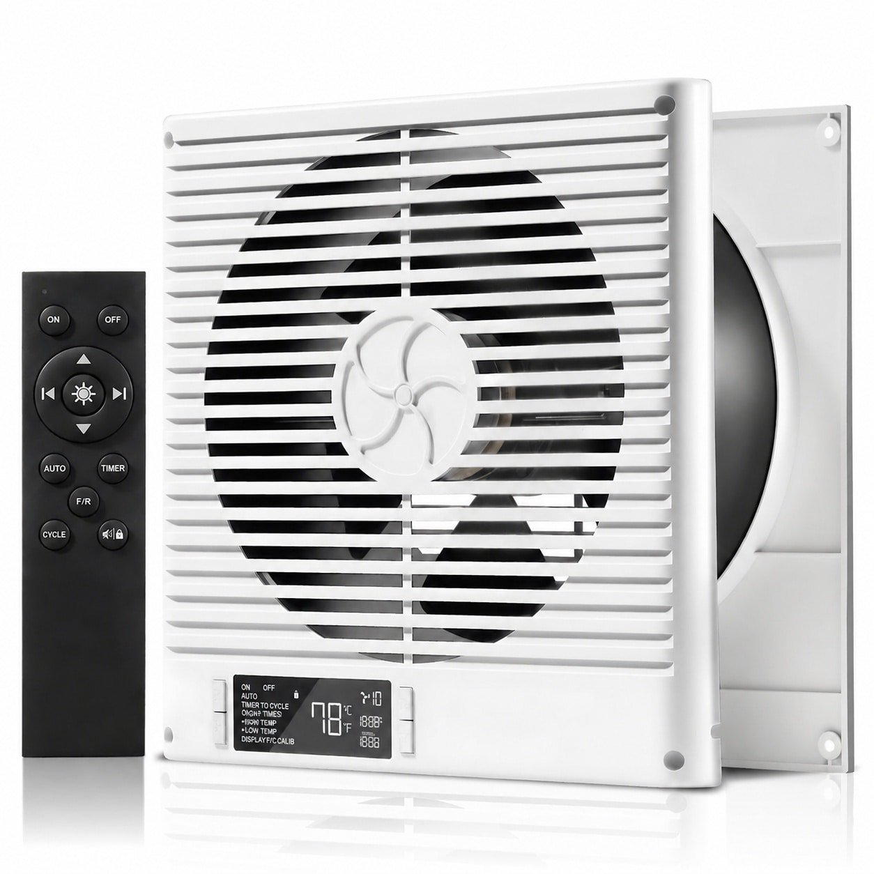 Oyezvary  8 Inch Room to Room Fan with Remote Control 320 CFM Through Wall Air Transfer Fan Temperature Control 10 Speeds Quiet Operation