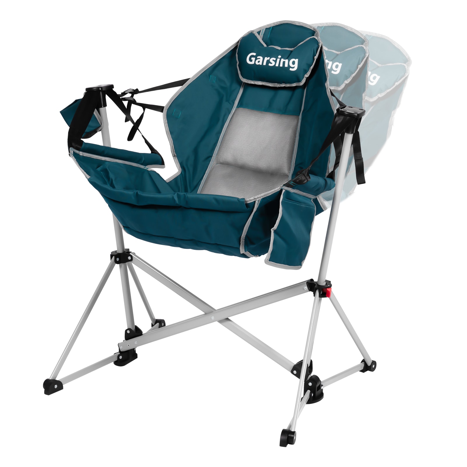 GARSING CAMPING CHAIRS-GREEN PVC olefin Green Folding Camping chair Carrying Strap/Handle Included